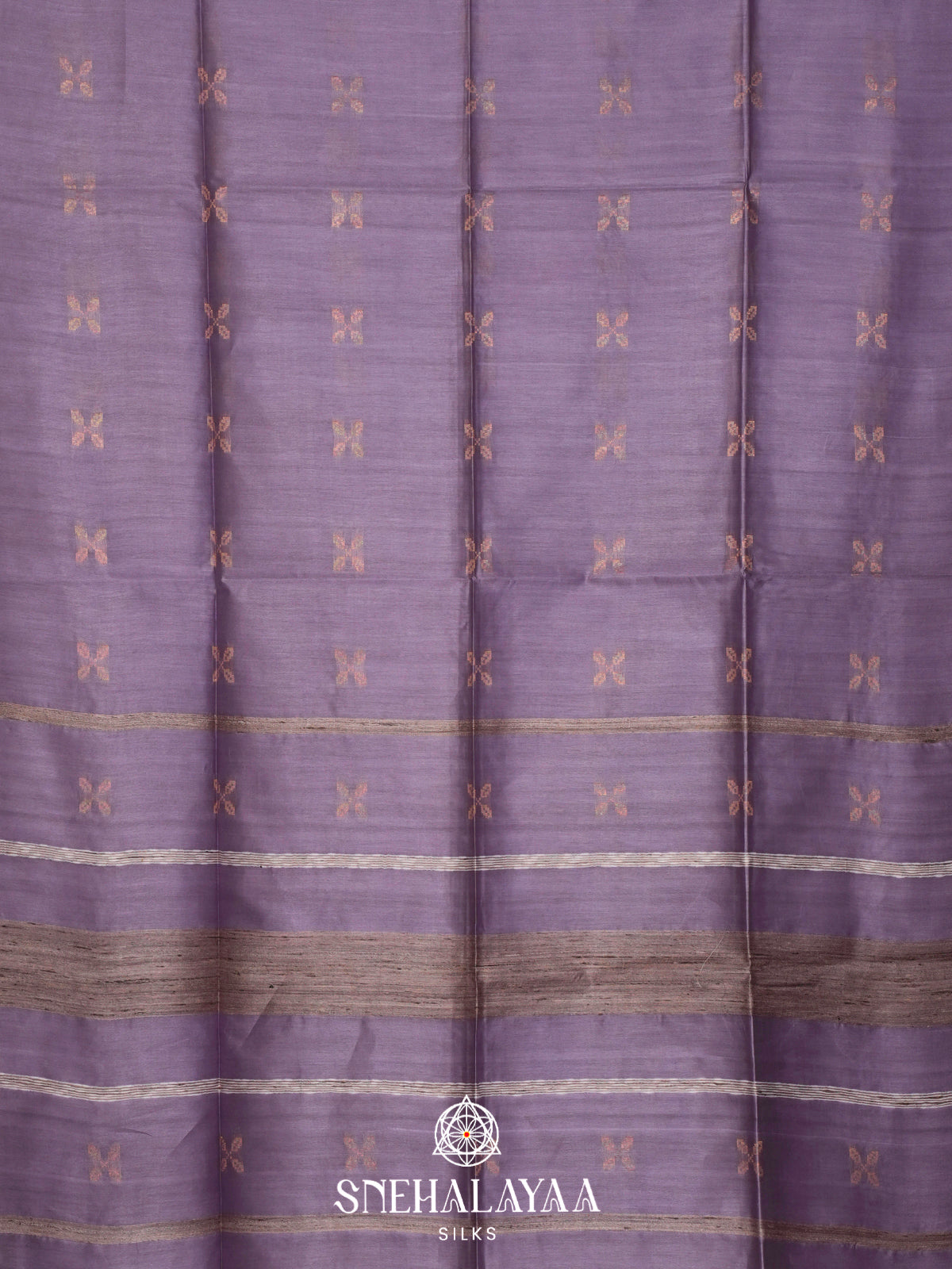 Lavender Tussar Silk Saree