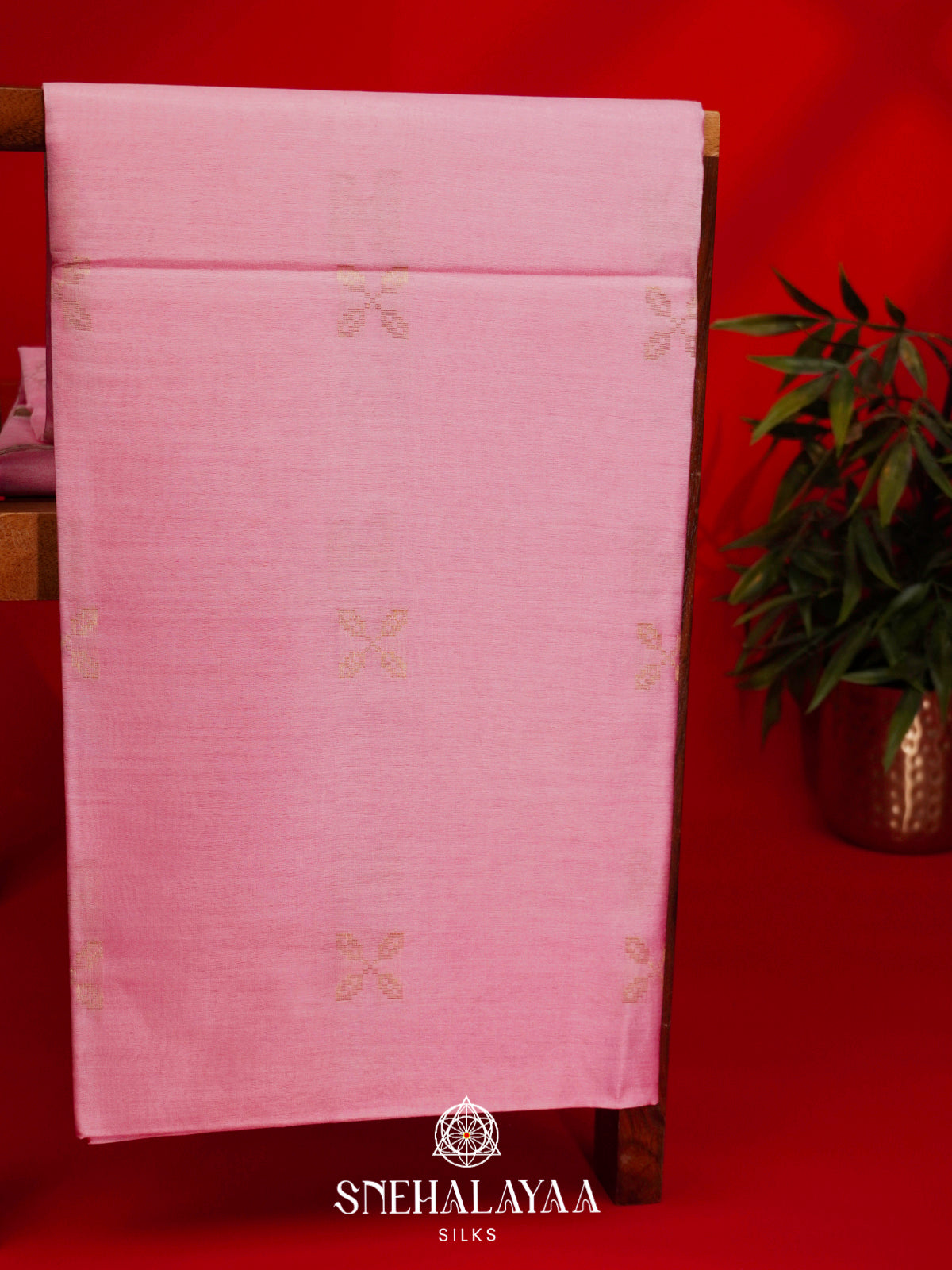 Baby Pink Tussar Silk Saree