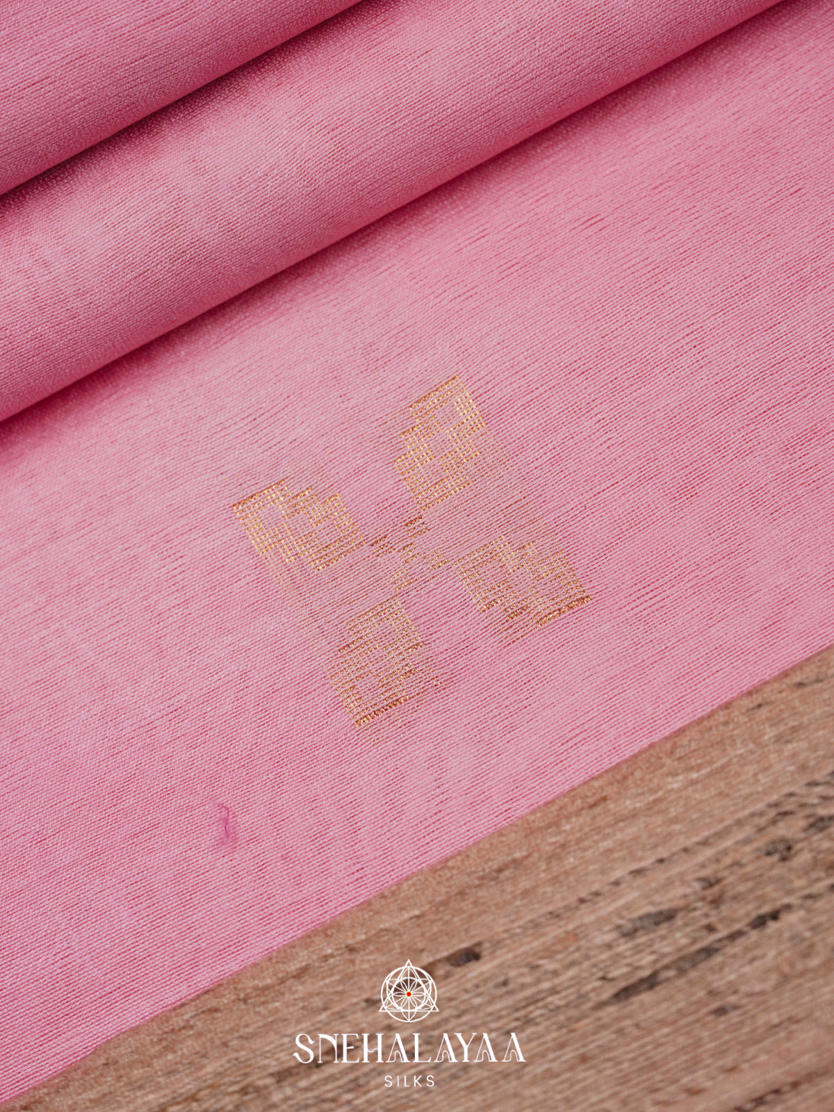 Baby Pink Tussar Silk Saree