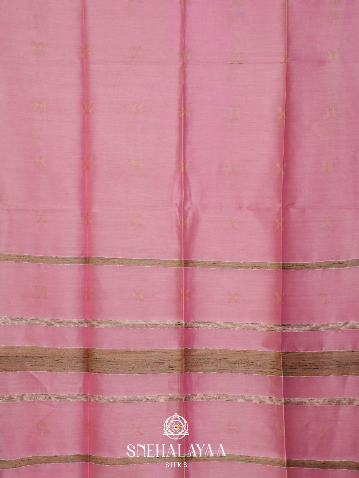 Baby Pink Tussar Silk Saree