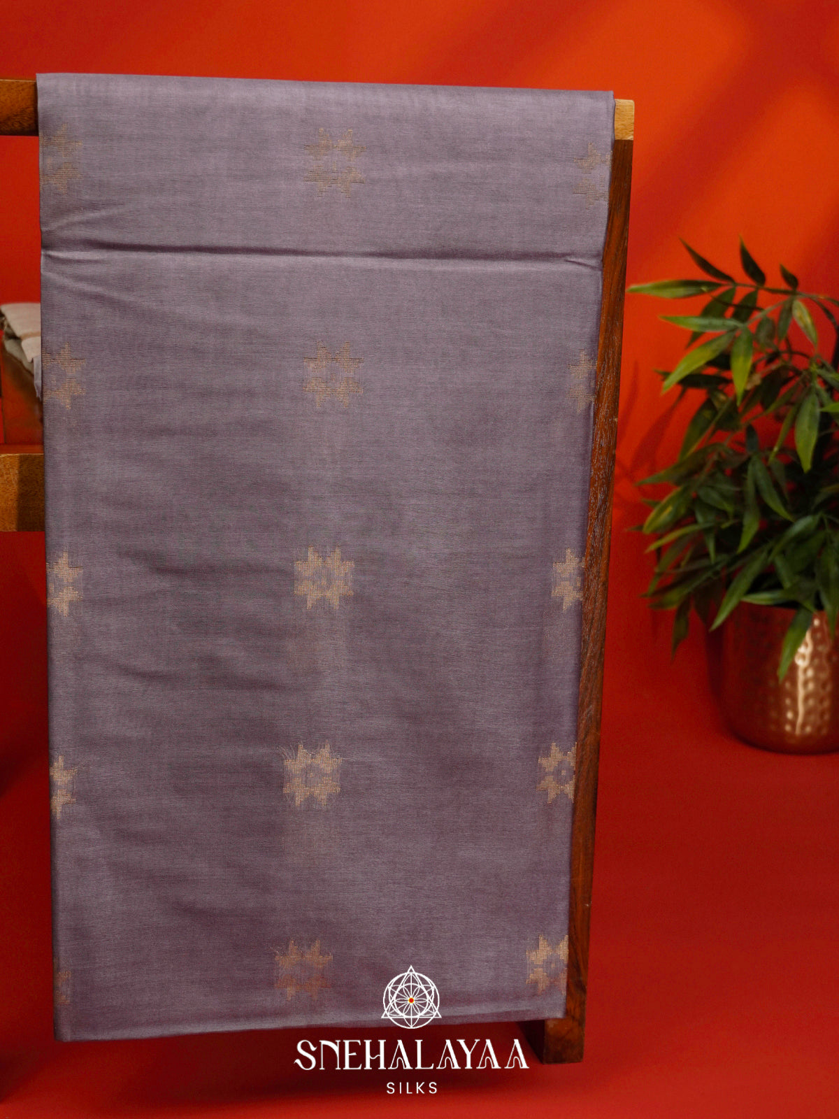 Grey Tussar Silk Saree