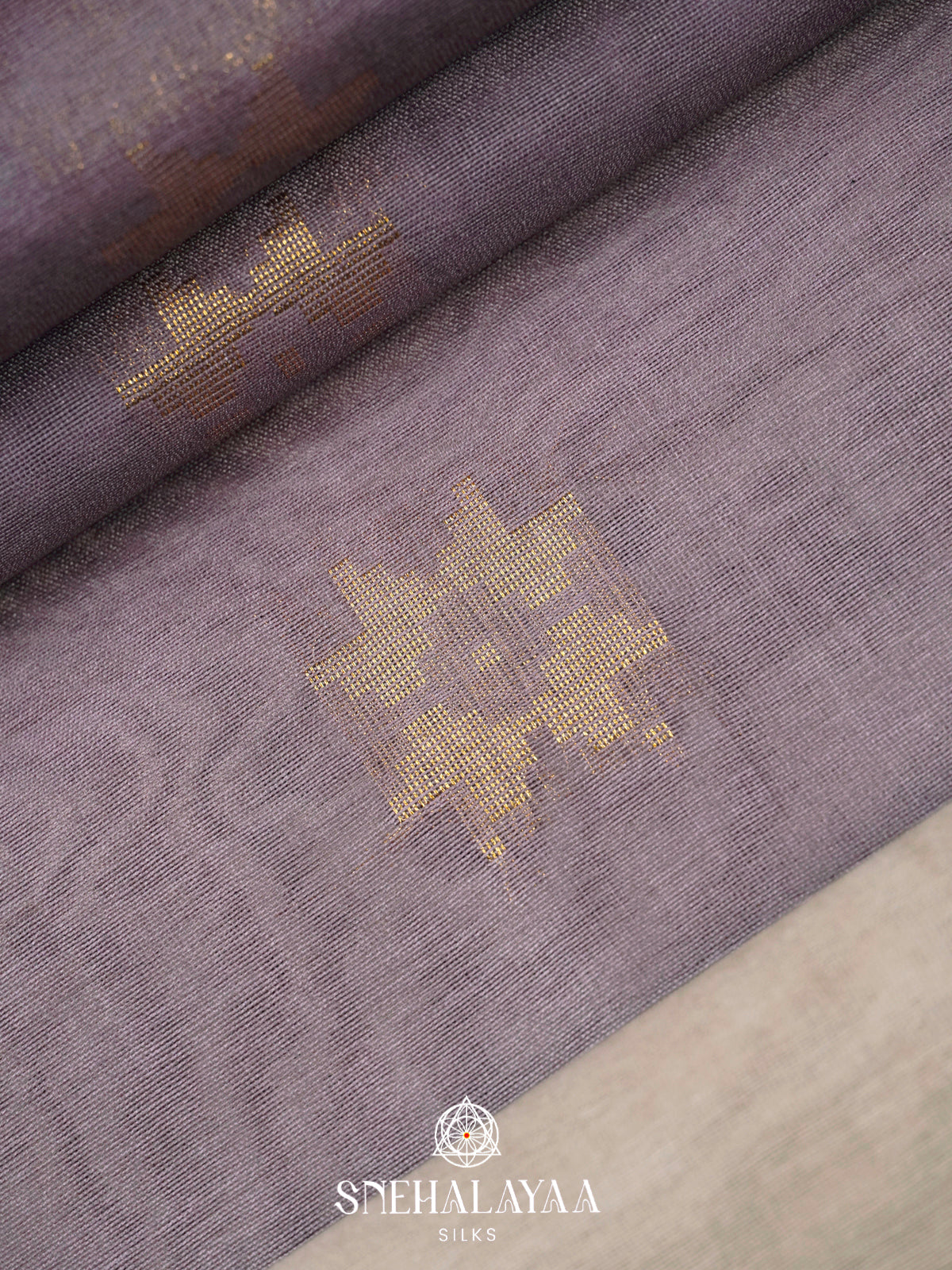 Grey Tussar Silk Saree