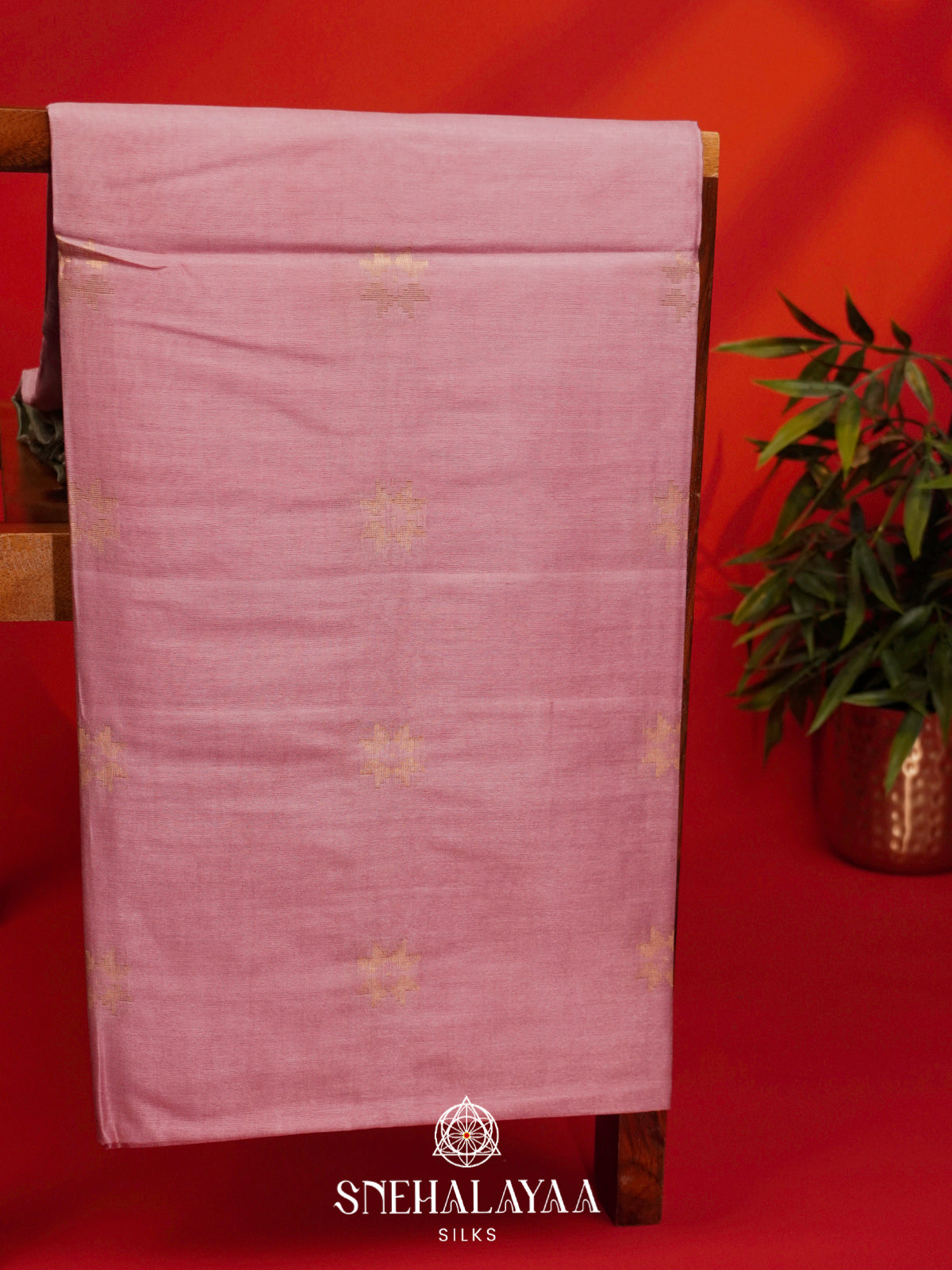Pink Tussar Silk Saree