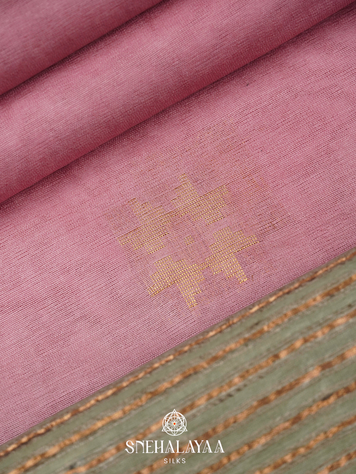 Pink Tussar Silk Saree