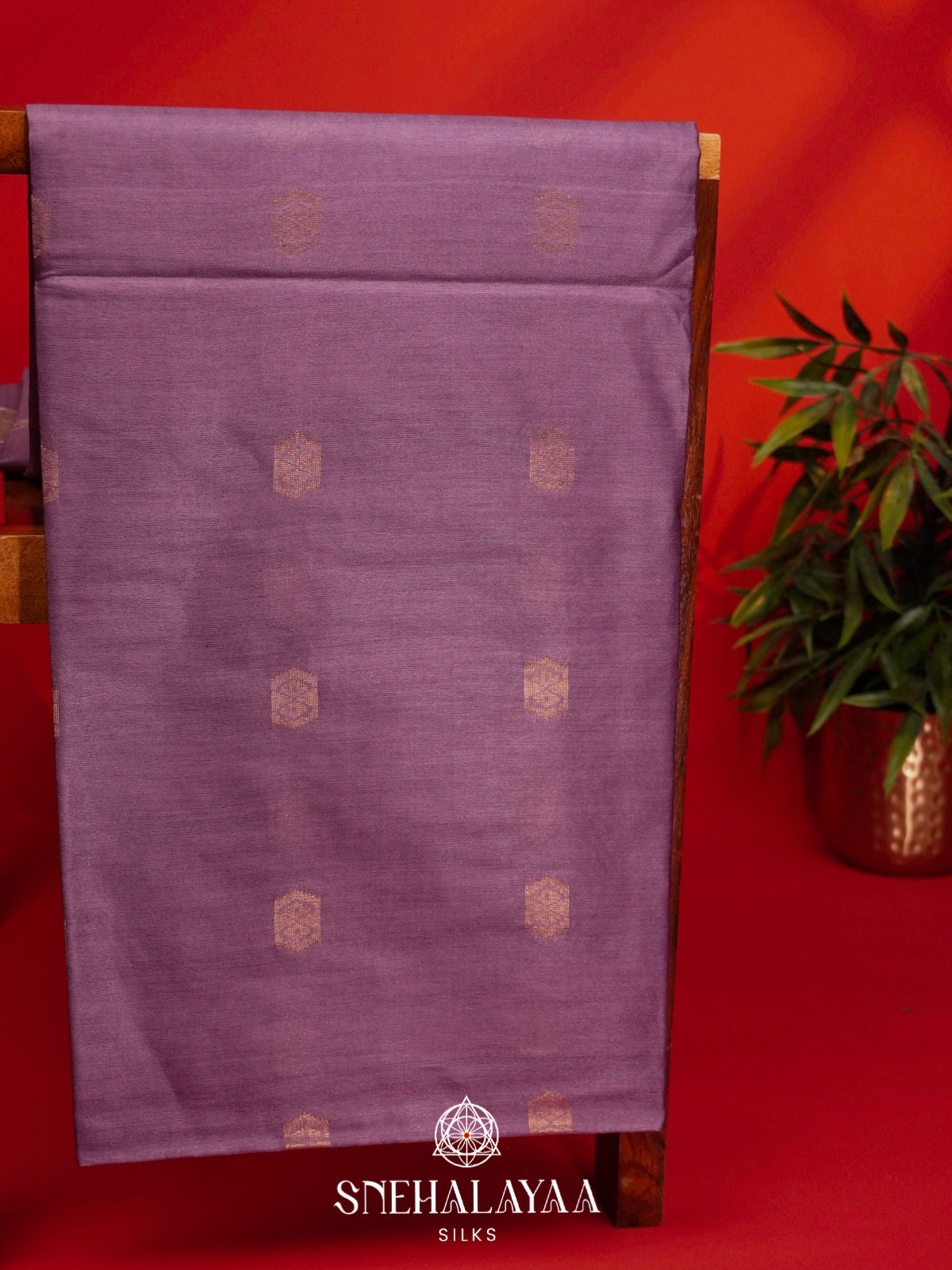 Wine Tussar Silk Saree