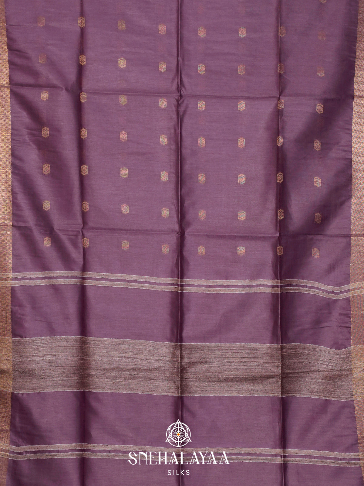 Wine Tussar Silk Saree