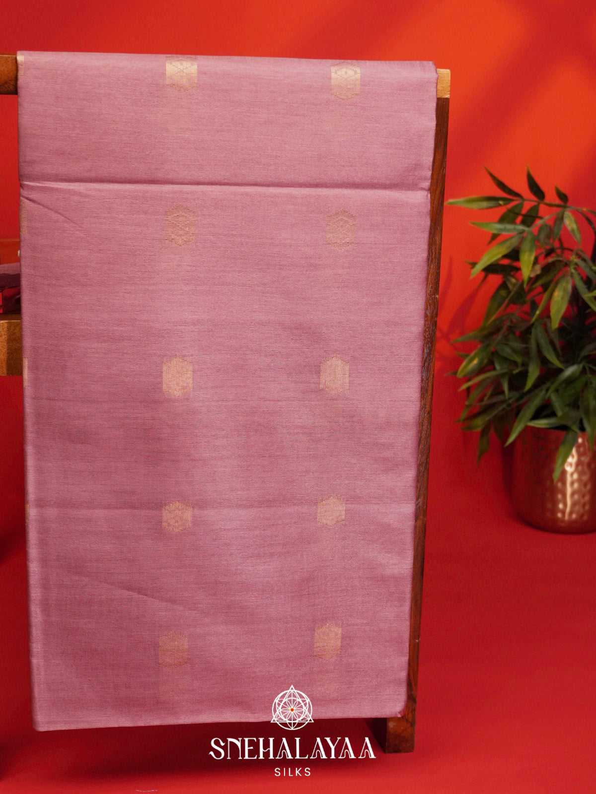 Dusty Rose Tussar Silk Saree