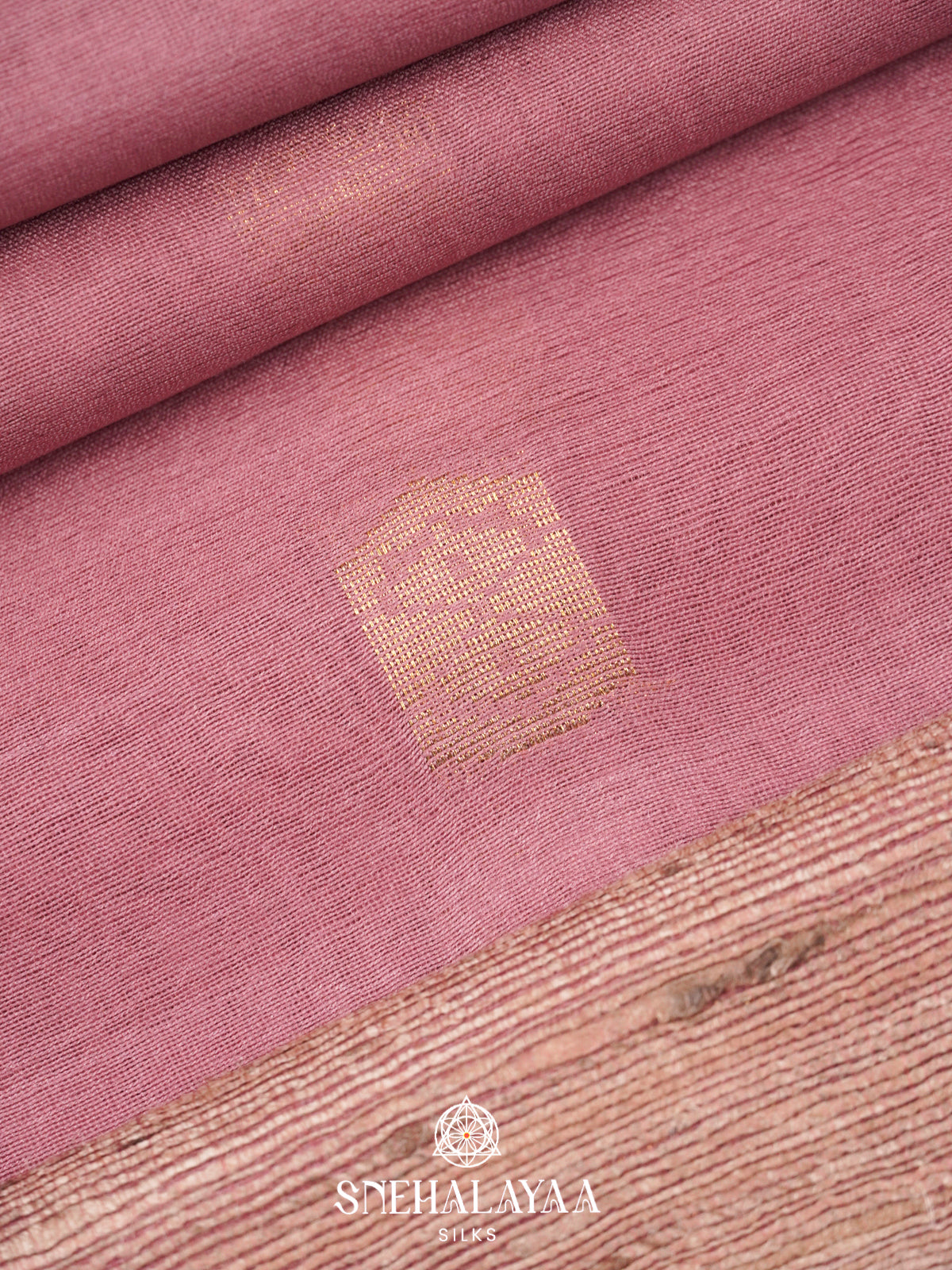 Dusty Rose Tussar Silk Saree