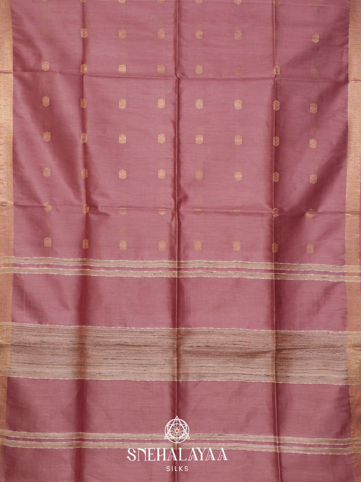 Dusty Rose Tussar Silk Saree