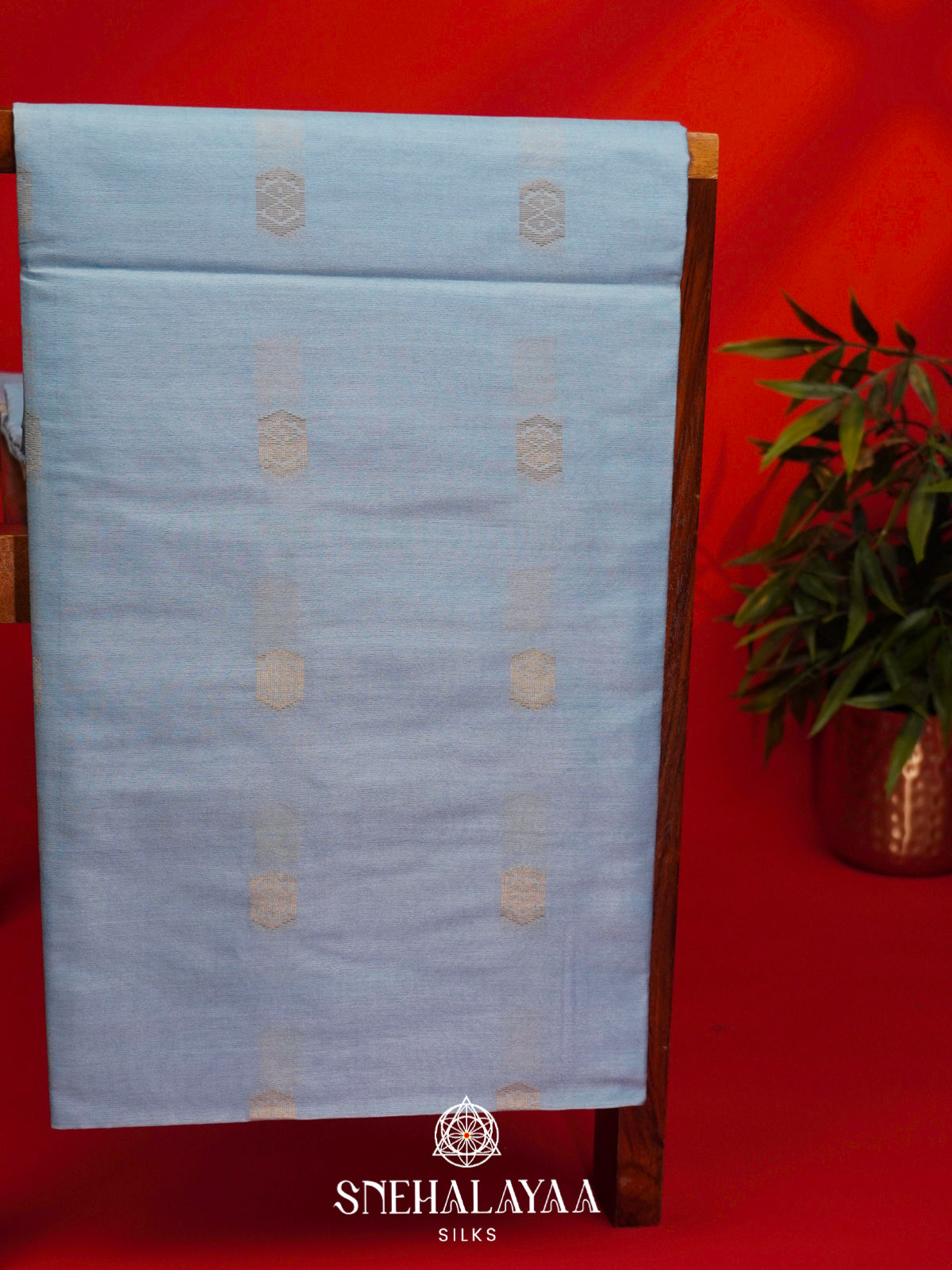 Blue Tussar Silk Saree