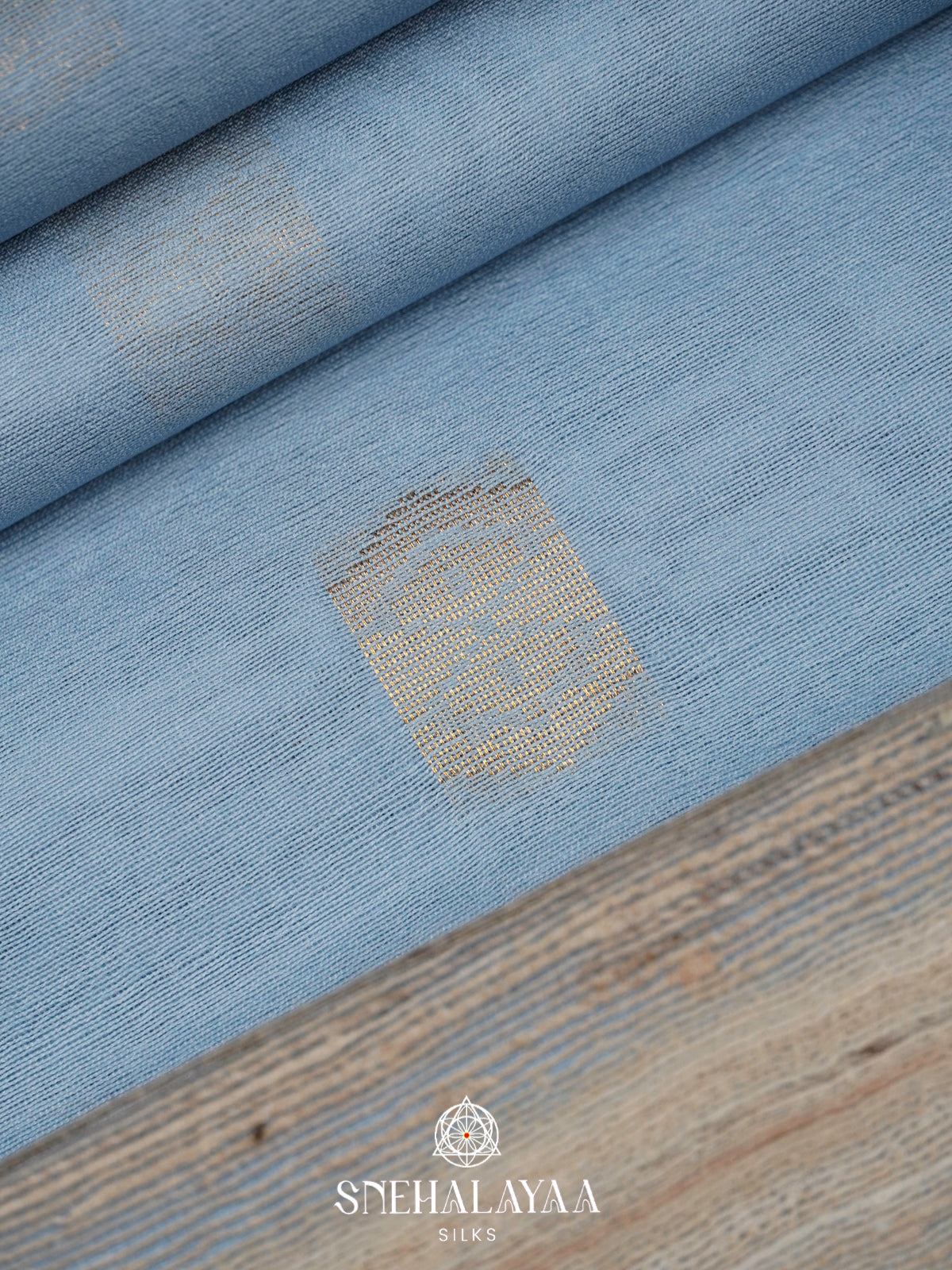 Blue Tussar Silk Saree