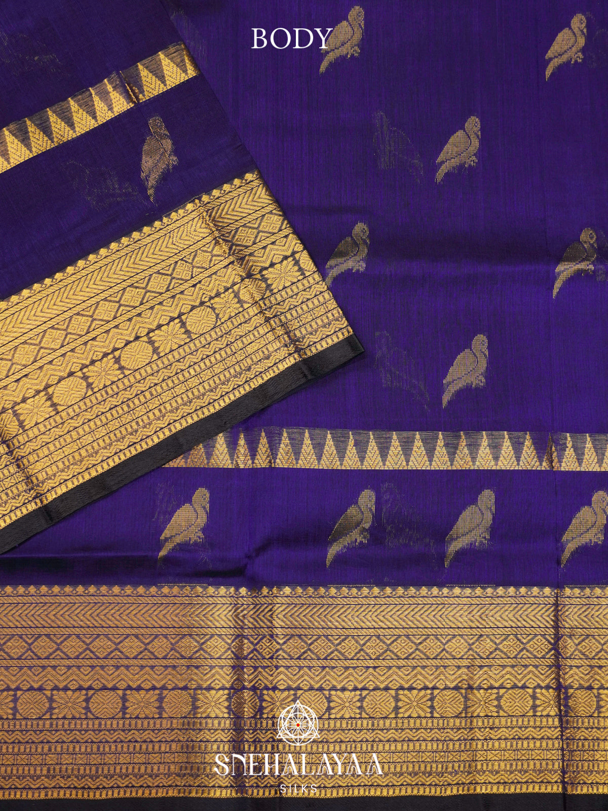 Blue Kanchi Silk Cotton Saree