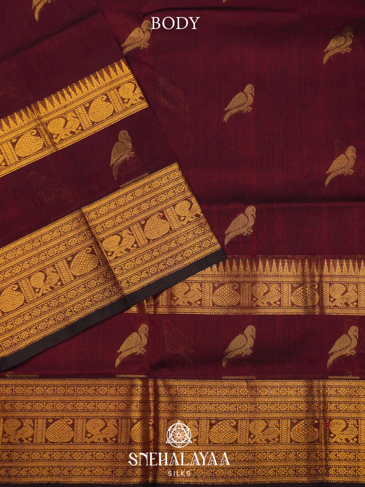 Maroon Kanchi Silk Cotton Saree