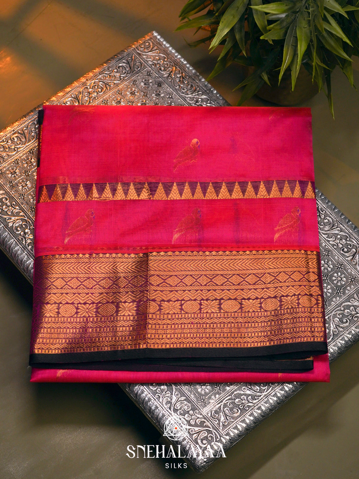 Rani Pink Kanchi Silk Cotton Saree