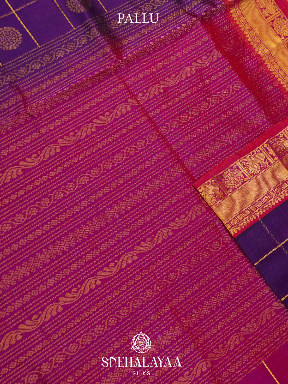 Violet Kanchi Silk Cotton Saree