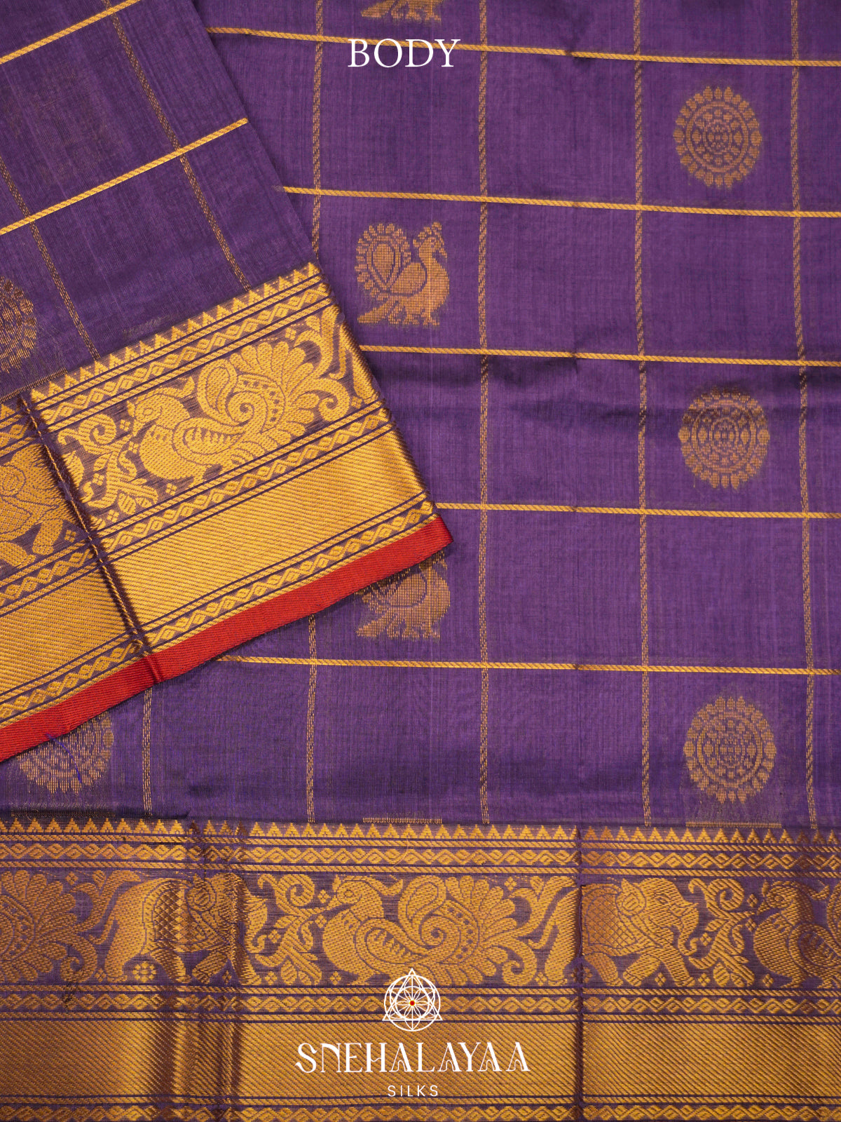 Violet Kanchi Silk Cotton Saree