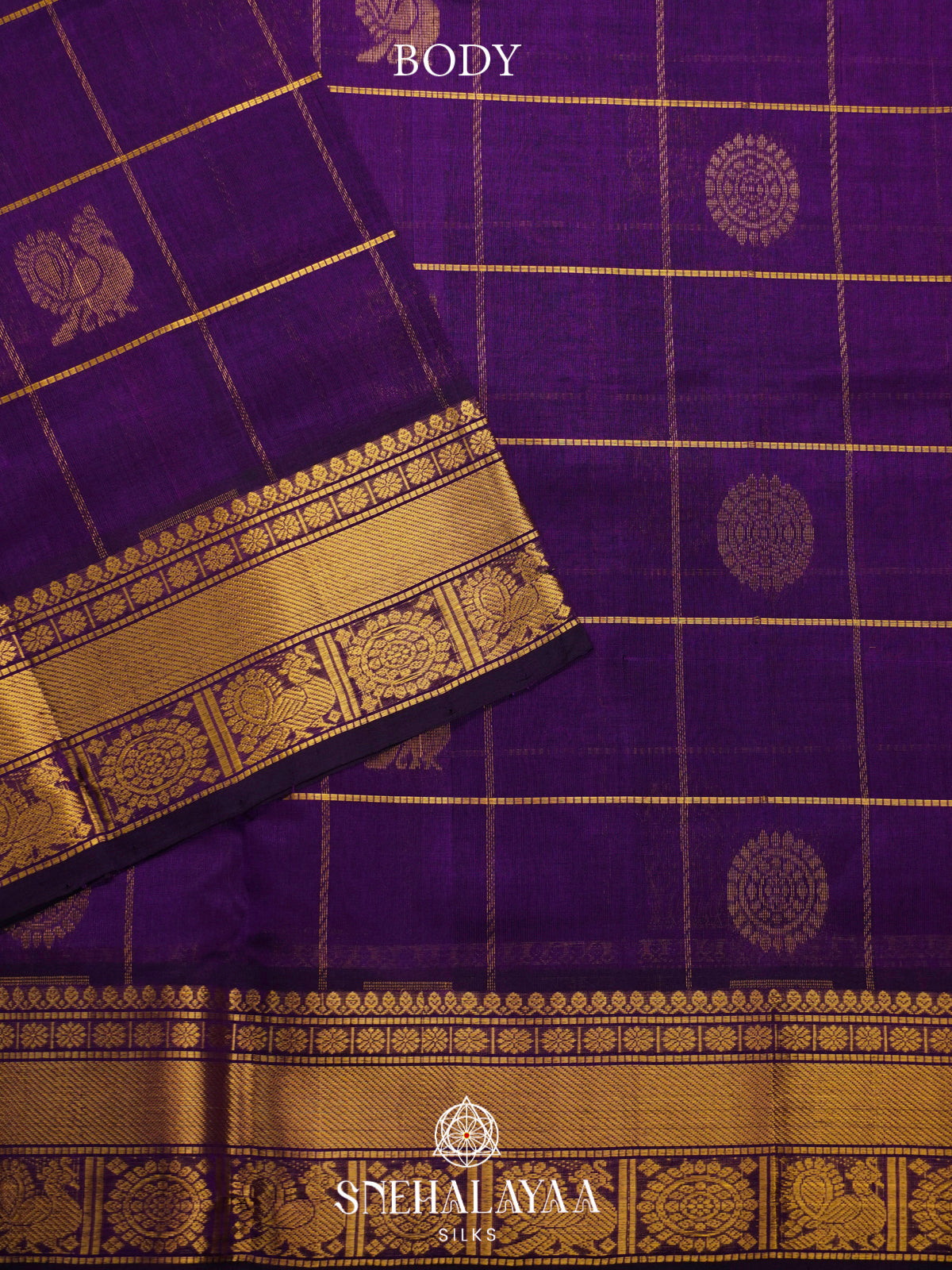 Violet Kanchi Silk Cotton Saree