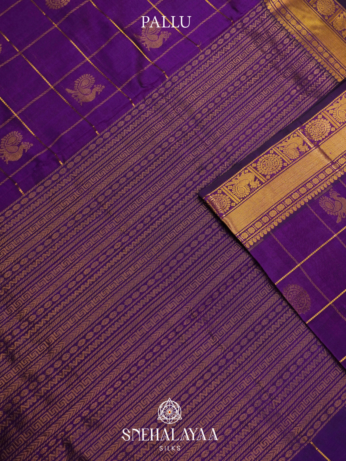 Violet Kanchi Silk Cotton Saree