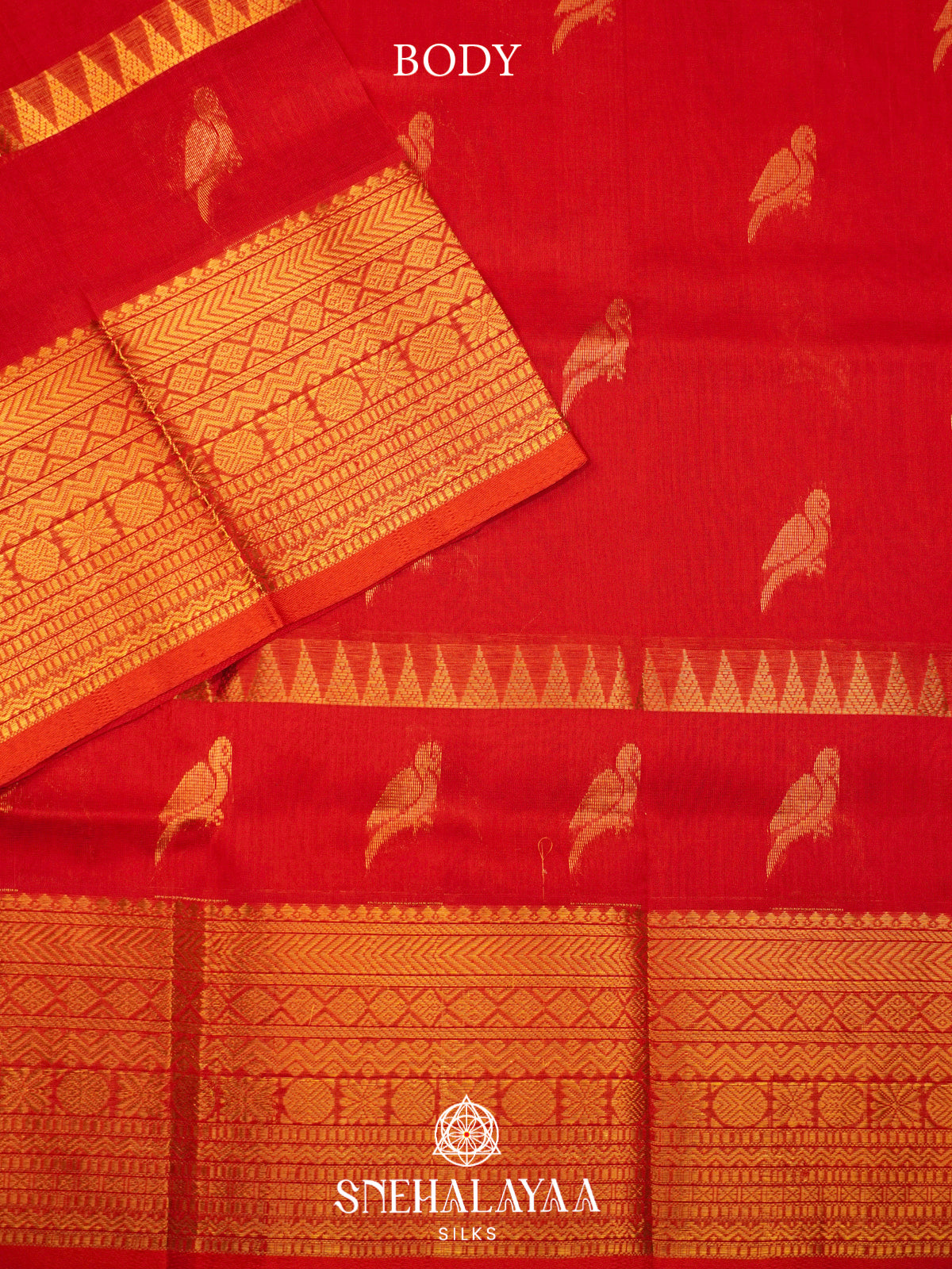 Red Kanchi Silk Cotton Saree