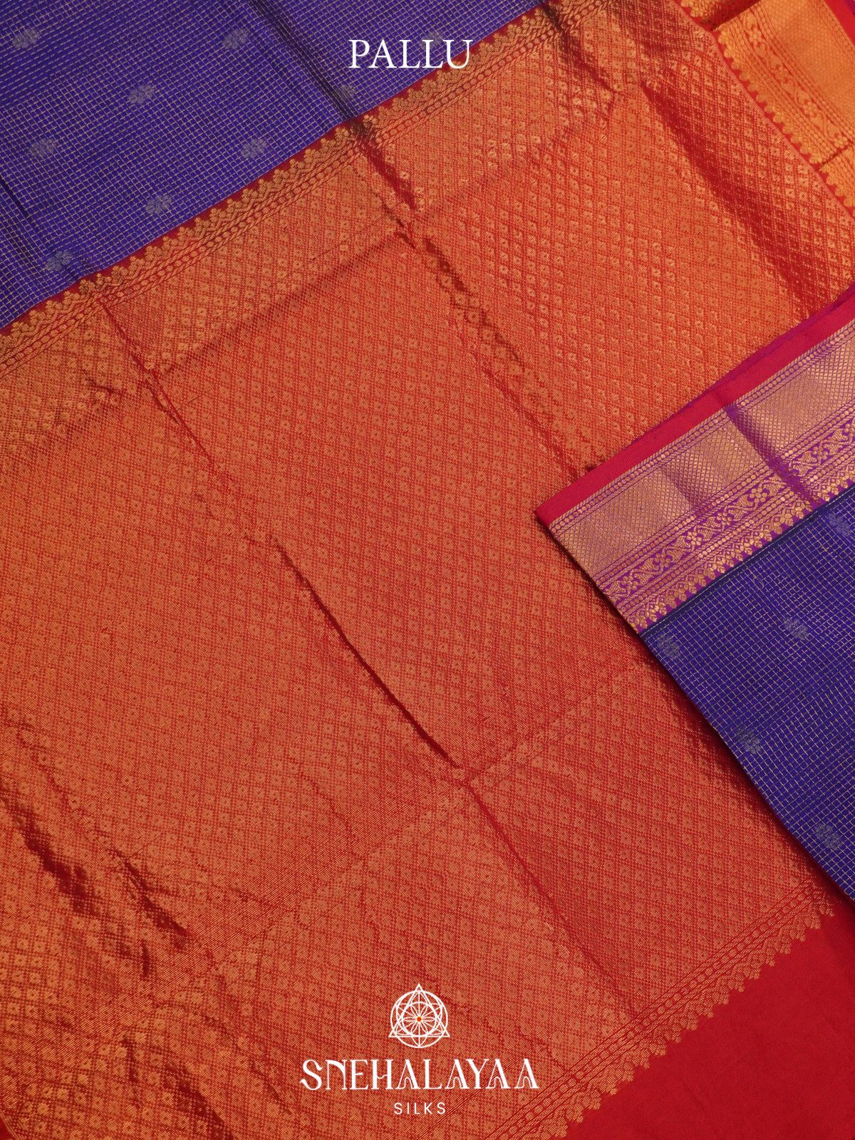 Blue Kanchi Silk Cotton Saree