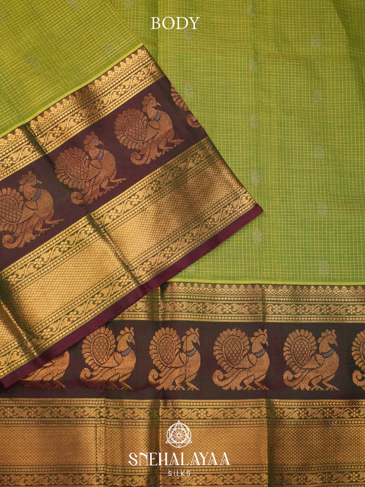 Olive Green Kanchi Silk Cotton Saree