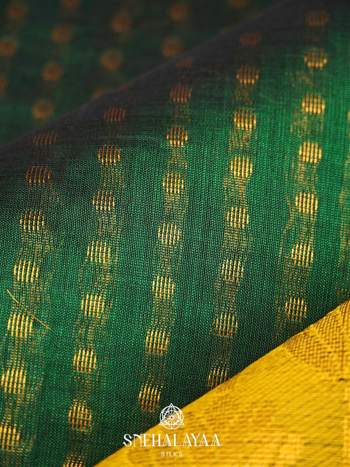 Bottle Green Kanchi Silk Cotton Saree