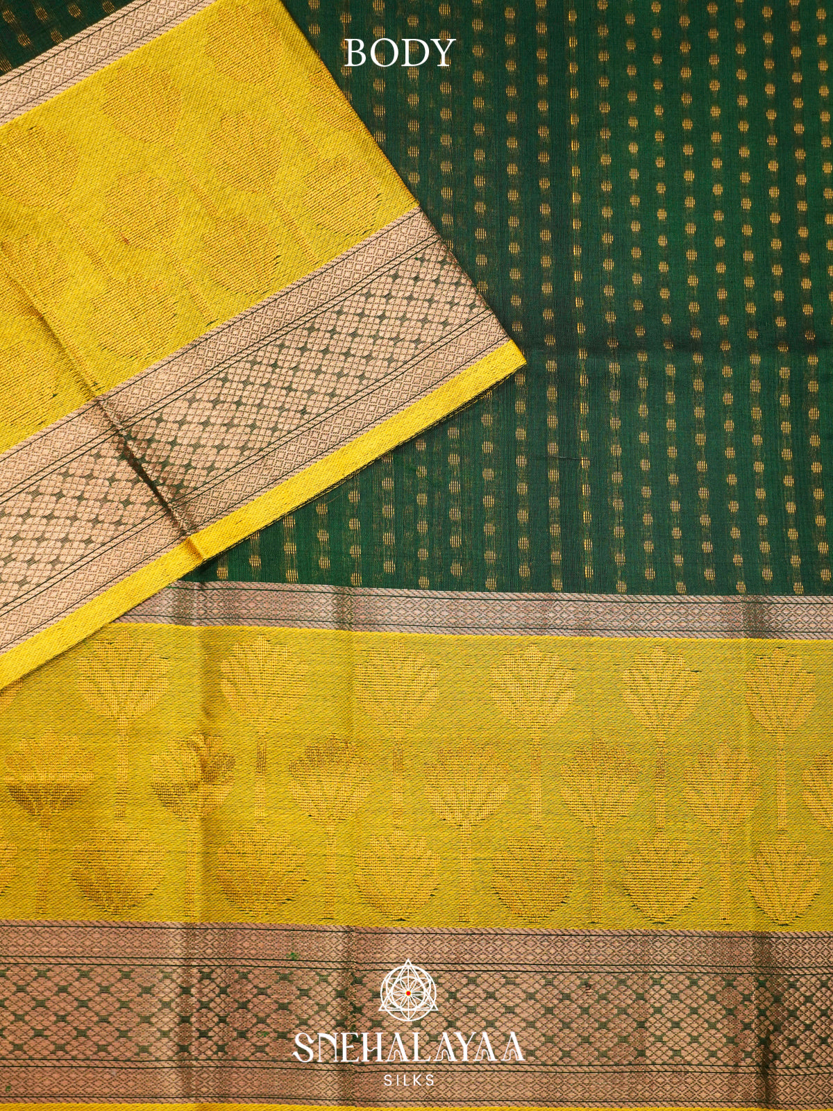 Bottle Green Kanchi Silk Cotton Saree