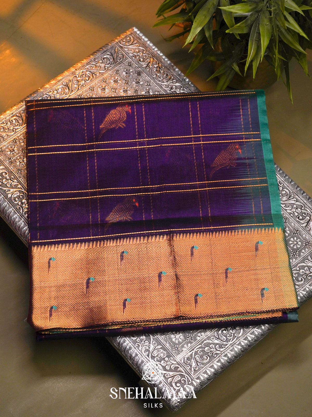 Blue Kanchi Silk Cotton Saree