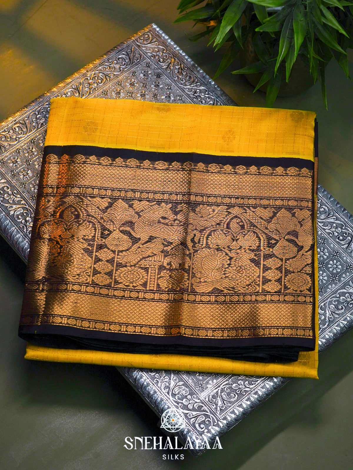 Yellow Kanchi Silk Cotton Saree