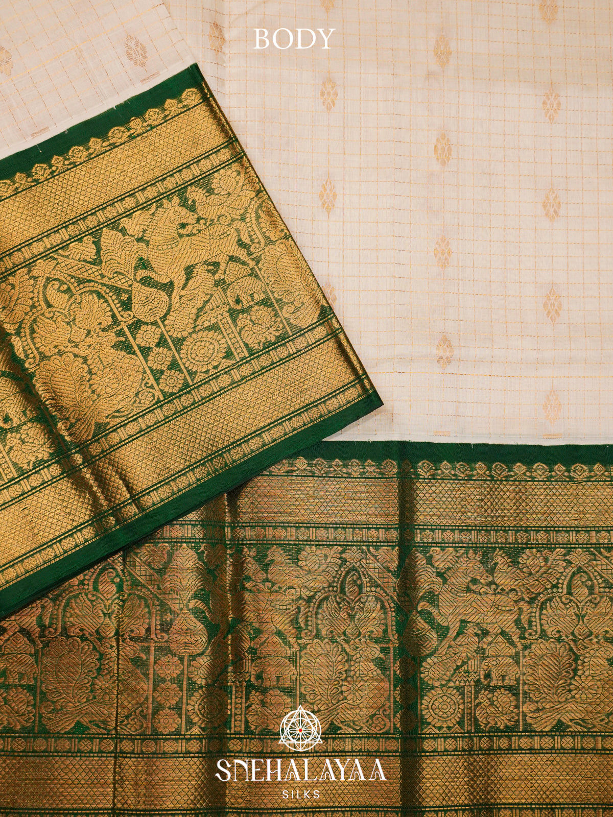 Off white Kanchi Silk Cotton Saree