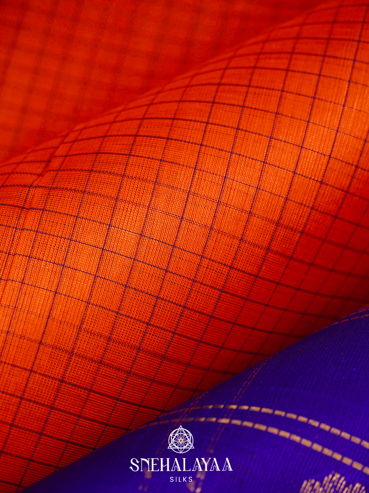 Orange Kanchi Silk Cotton Saree