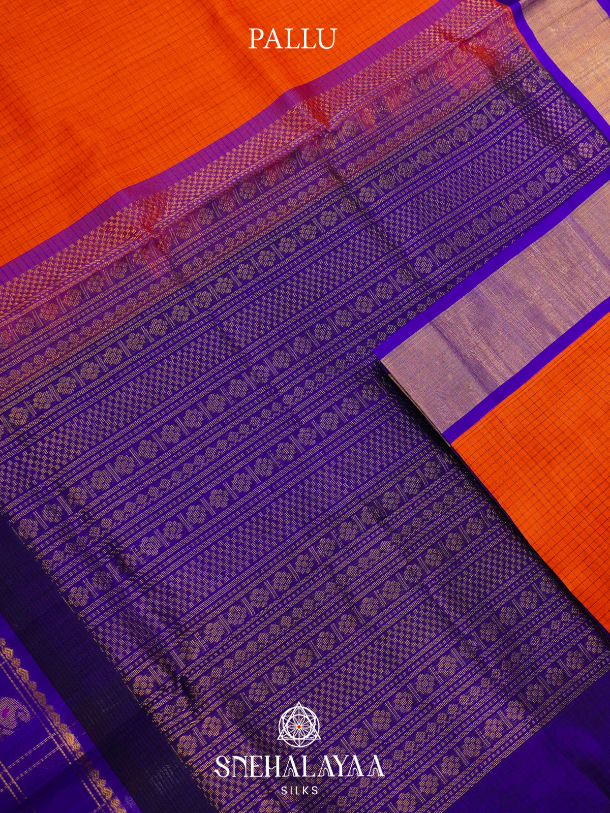 Orange Kanchi Silk Cotton Saree