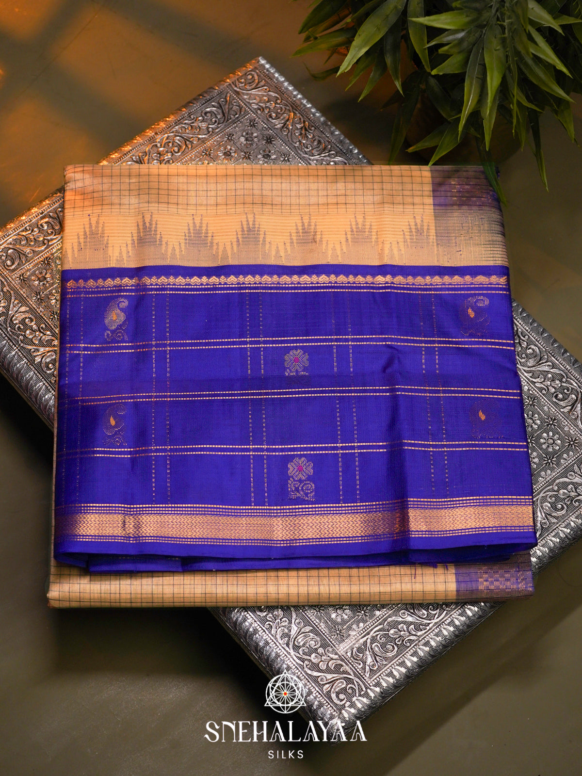Beige Kanchi Silk Cotton Saree