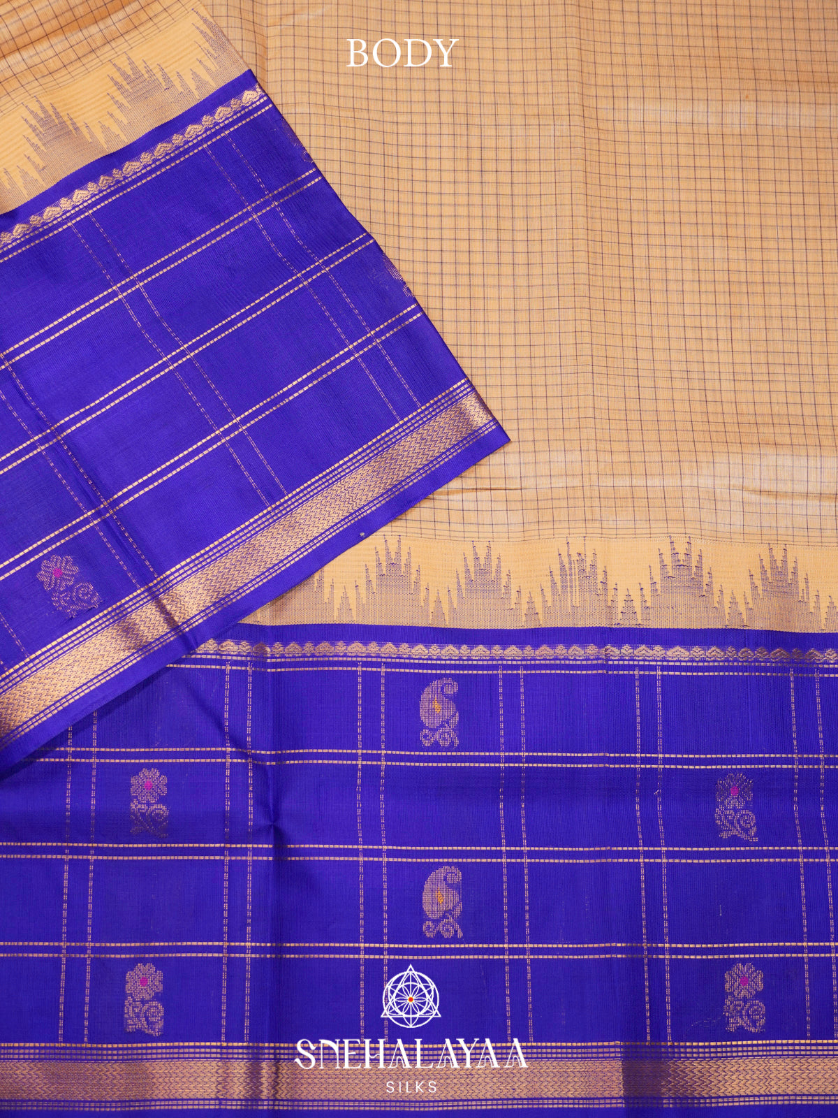Beige Kanchi Silk Cotton Saree