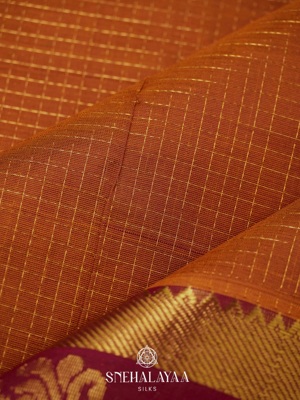 Copper  Kanchi Silk Cotton Saree