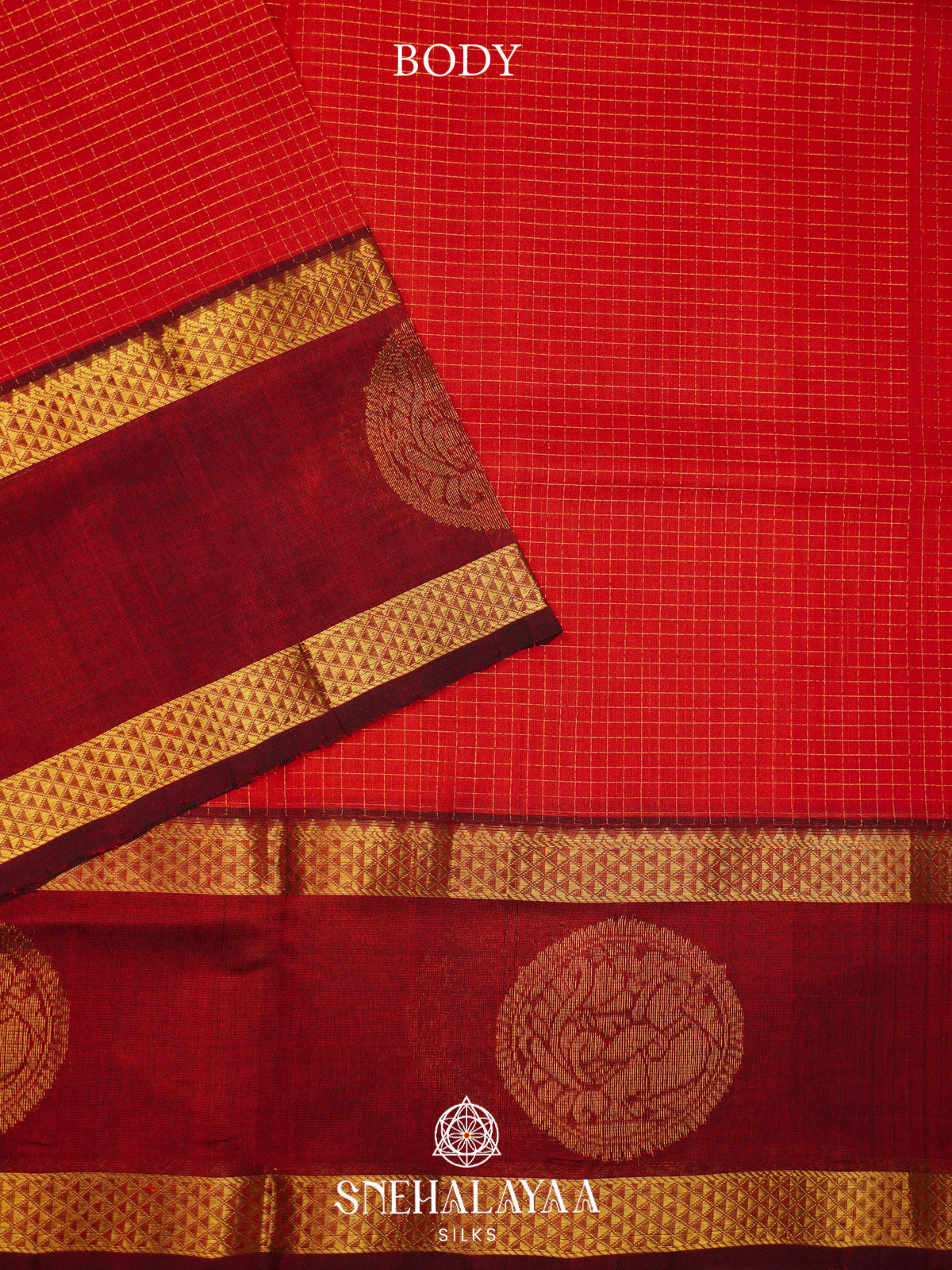 Red Kanchi Silk Cotton Saree