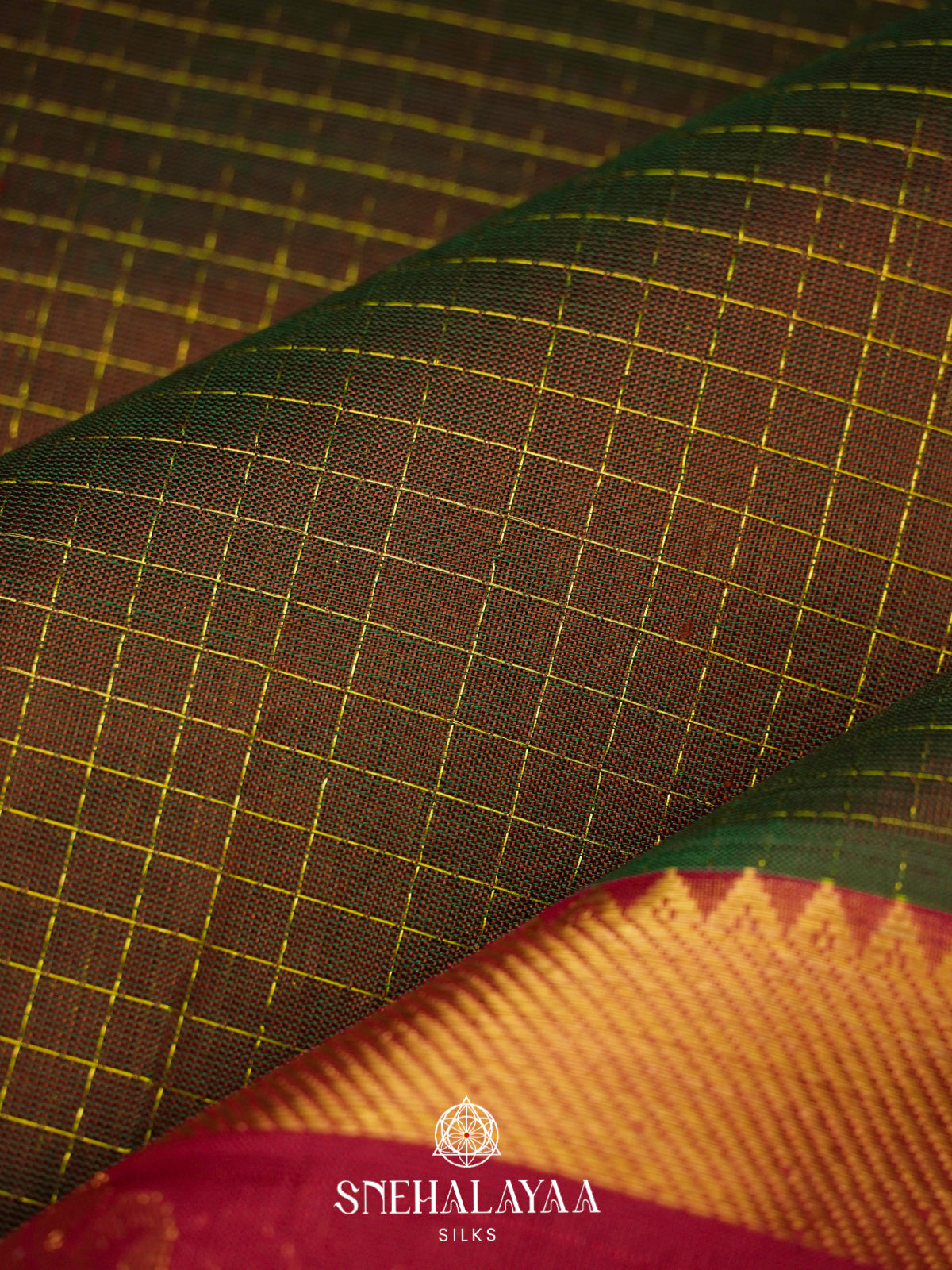 Mehendi Green Kanchi Silk Cotton Saree