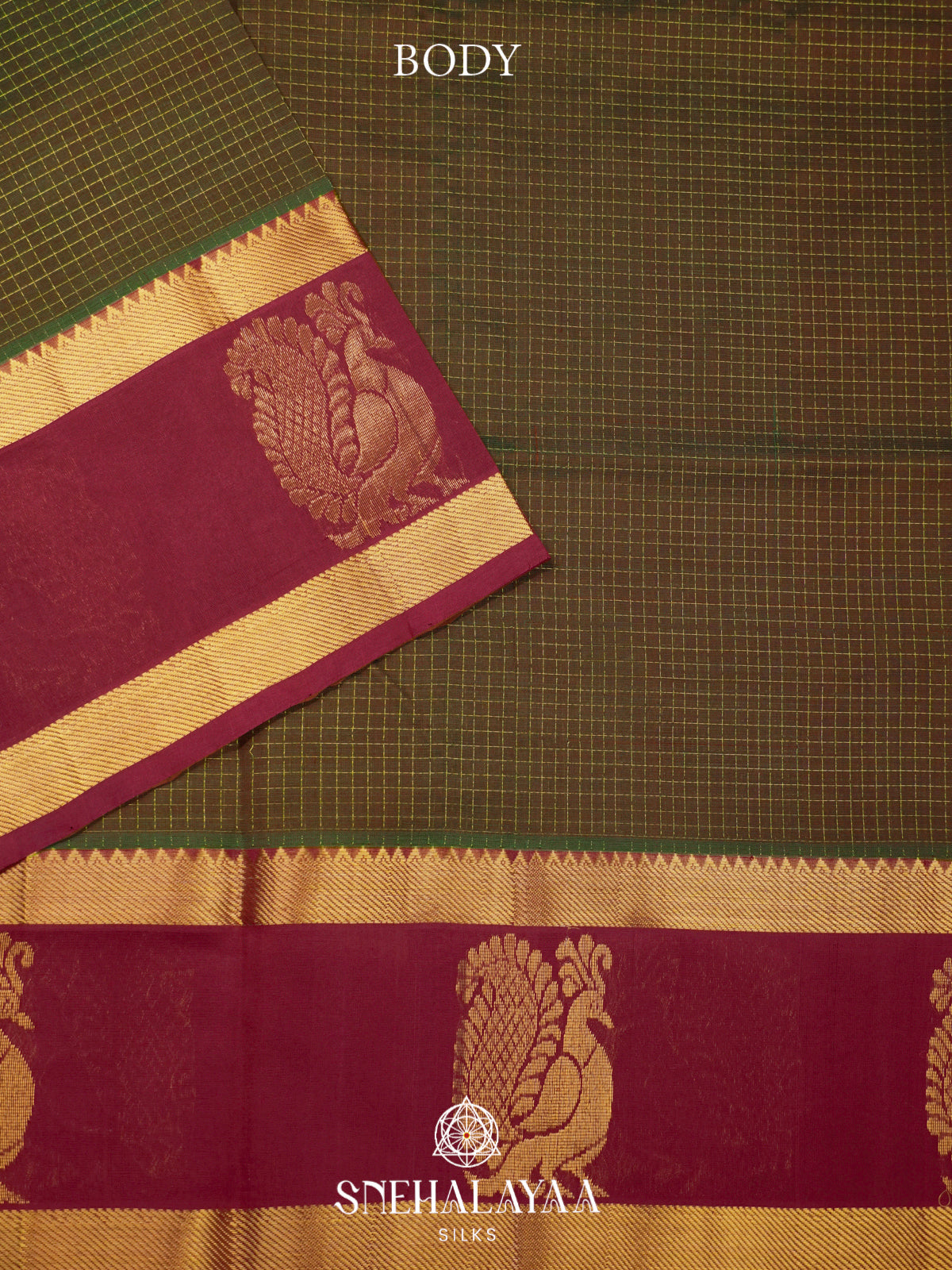 Mehendi Green Kanchi Silk Cotton Saree