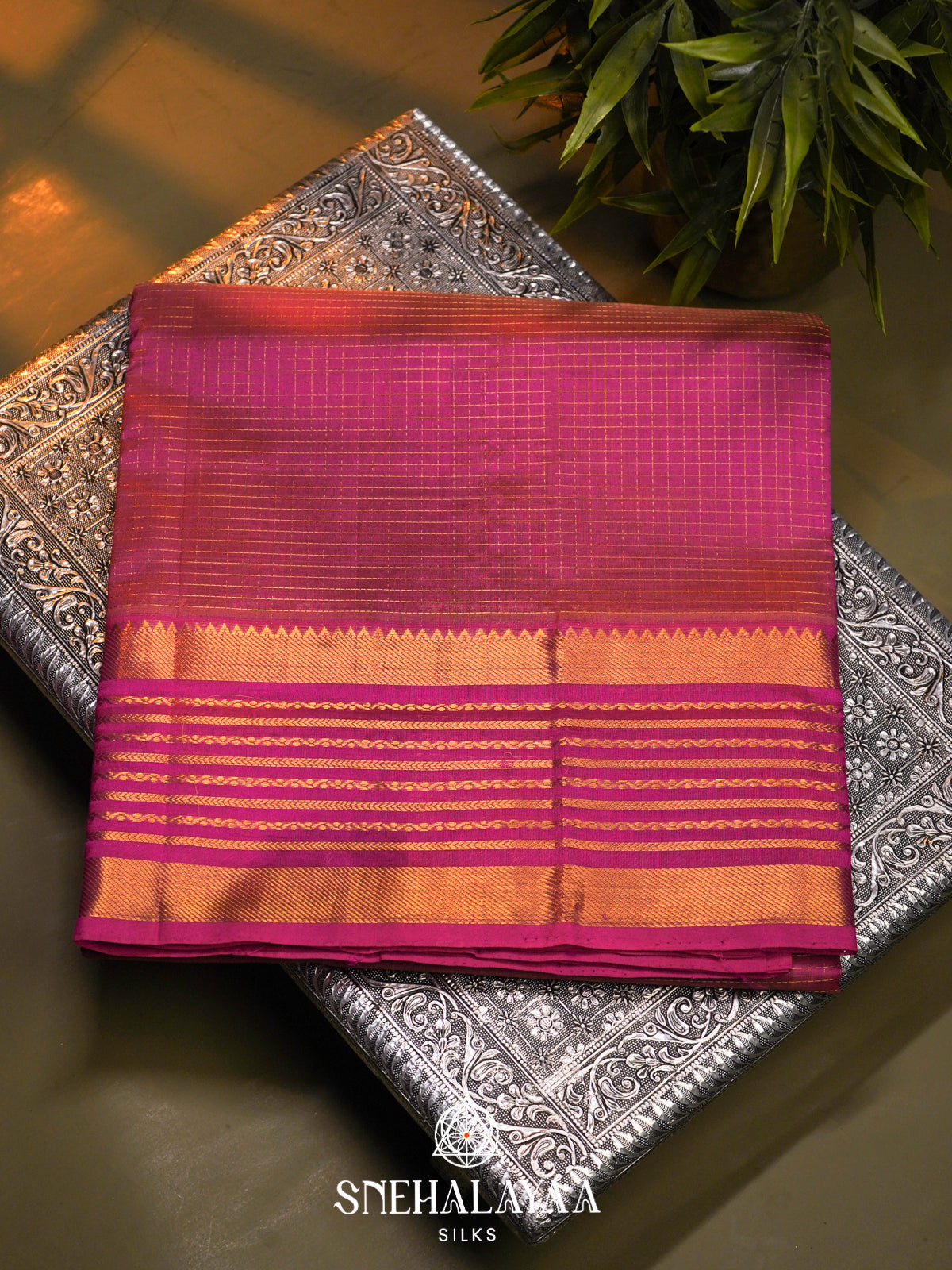 Lavender Kanchi Silk Cotton Saree