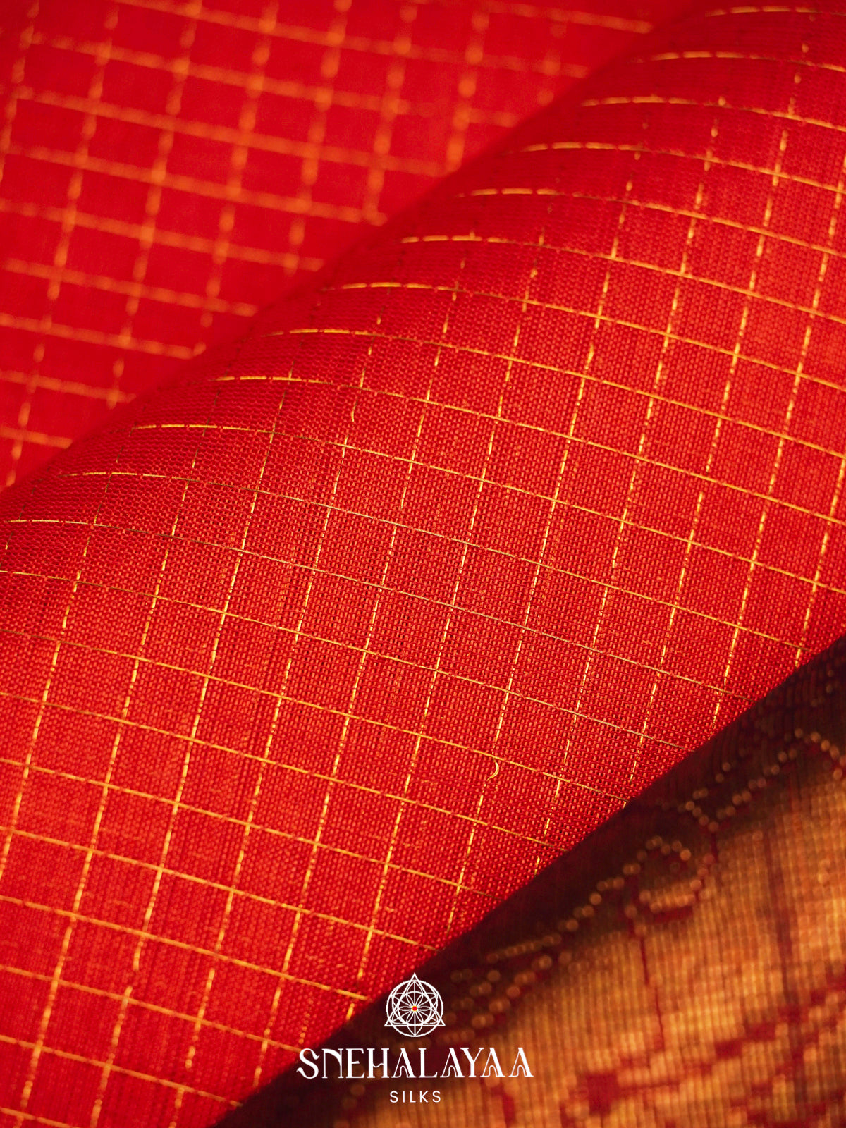 Orange Kanchi Silk Cotton Saree