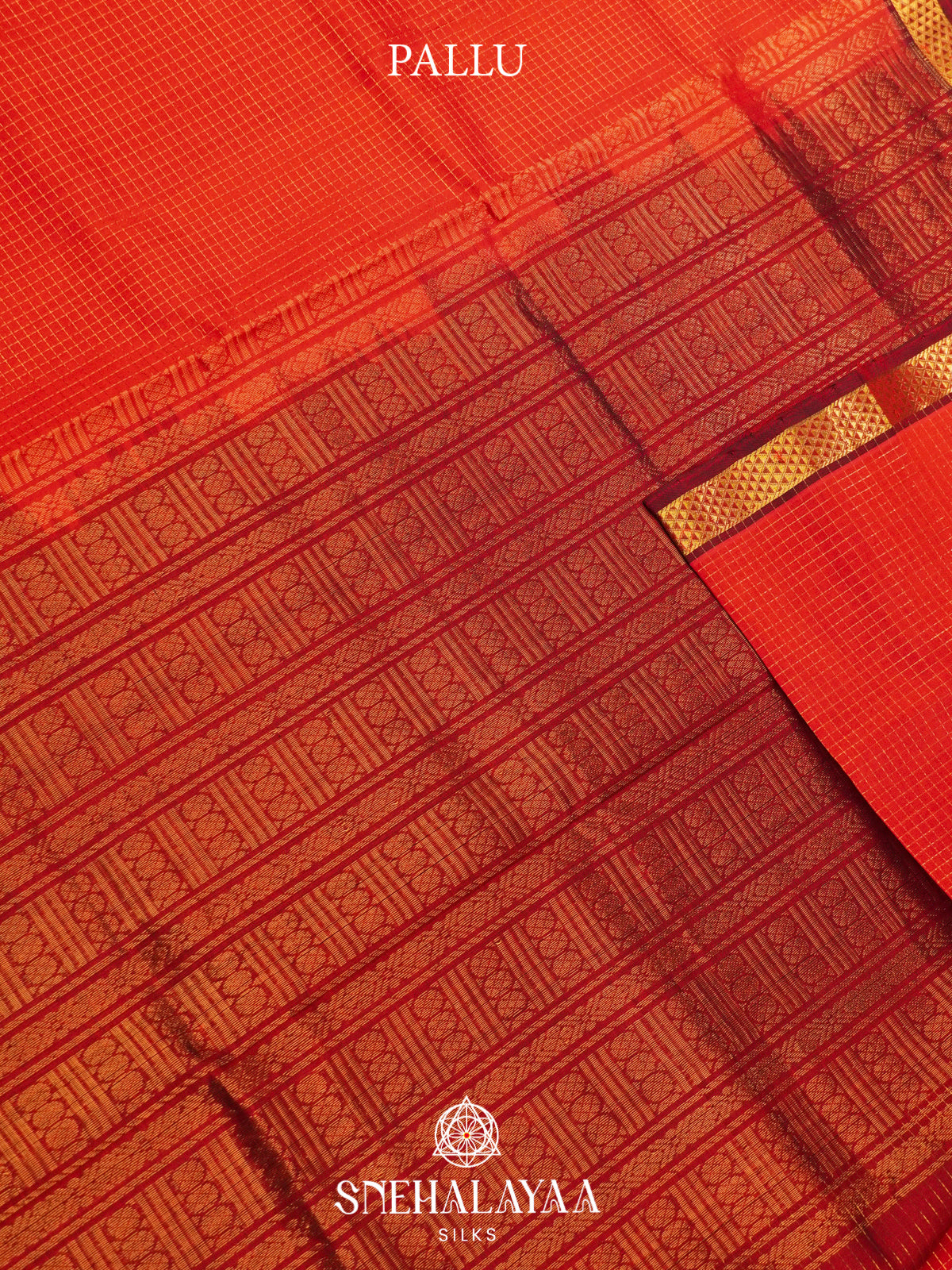 Orange Kanchi Silk Cotton Saree