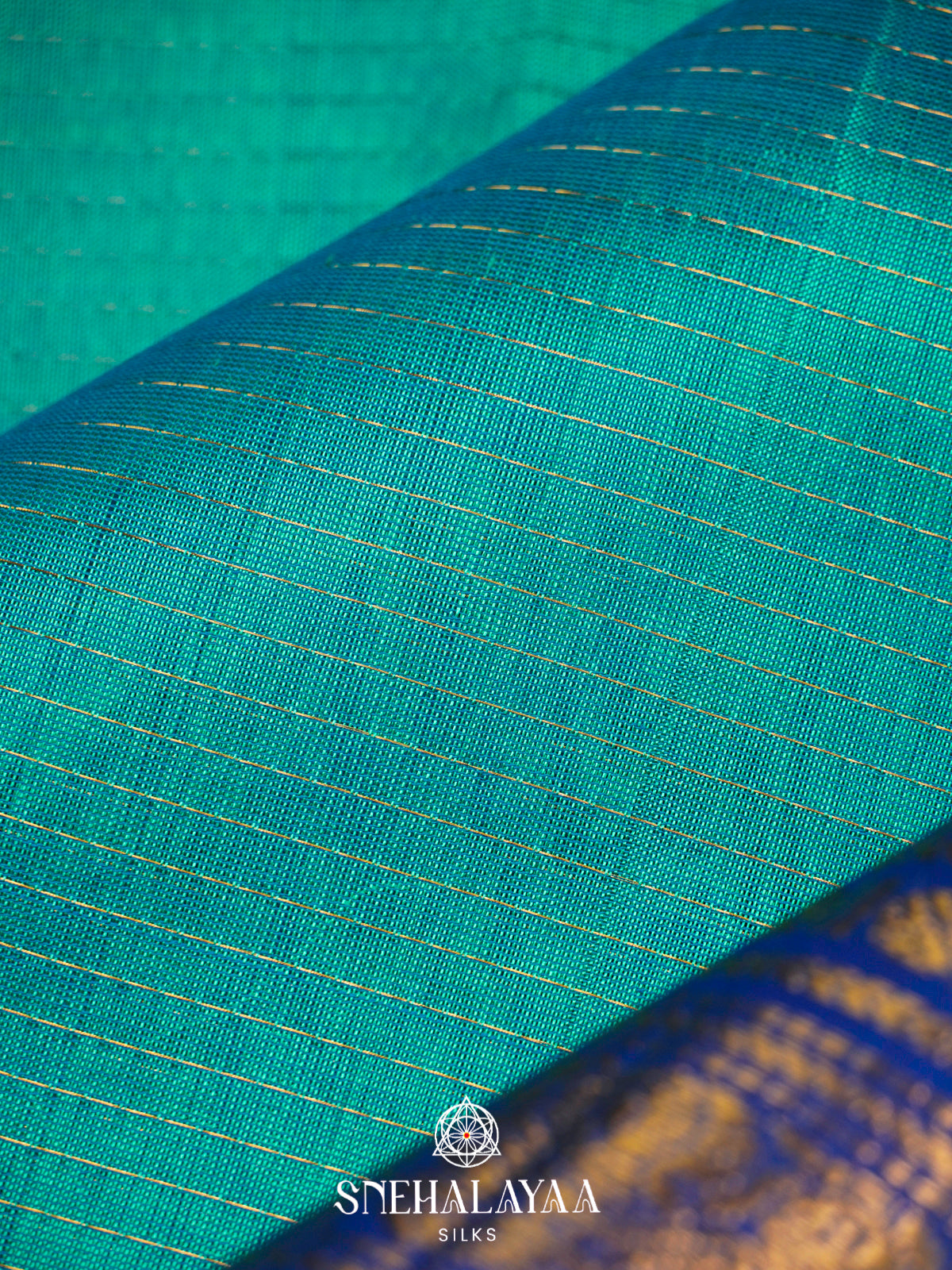 Teal Blue Kanchi Silk Cotton Saree