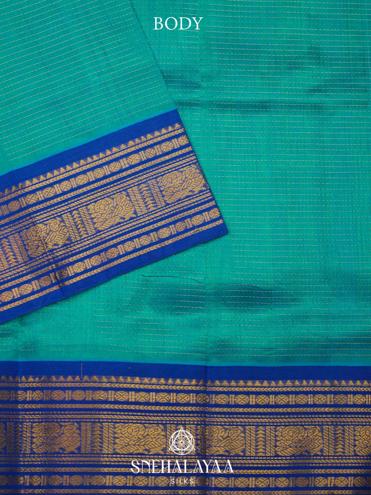 Teal Blue Kanchi Silk Cotton Saree