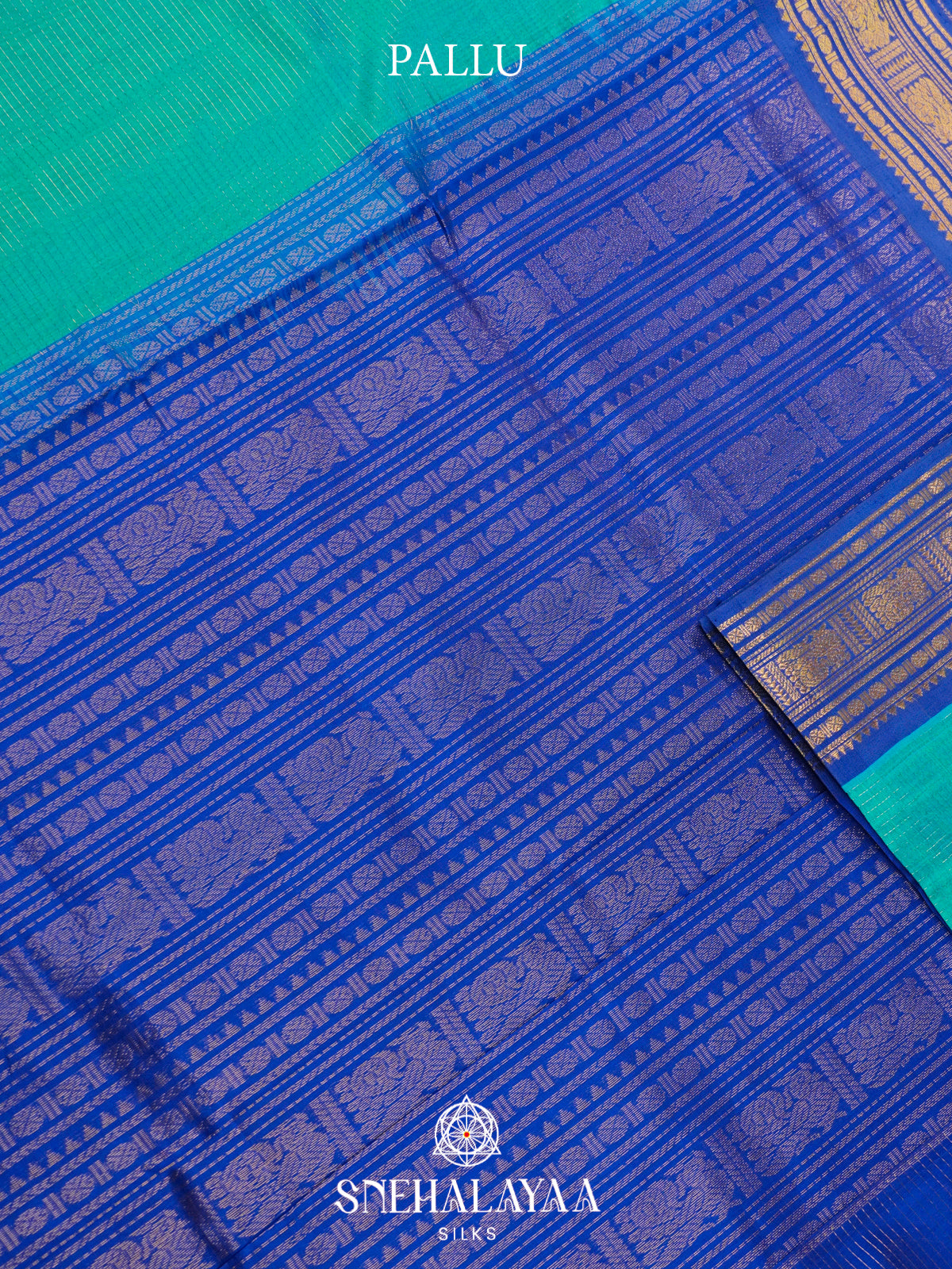 Teal Blue Kanchi Silk Cotton Saree