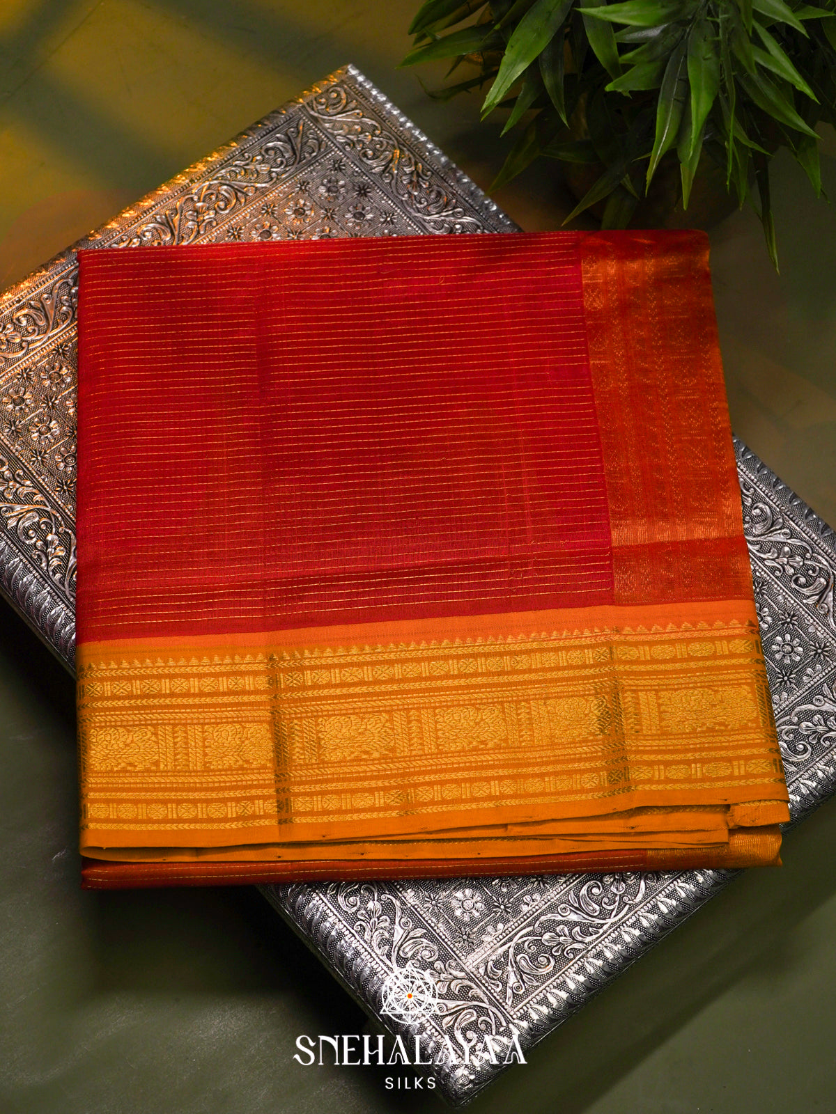 Red Kanchi Silk Cotton Saree