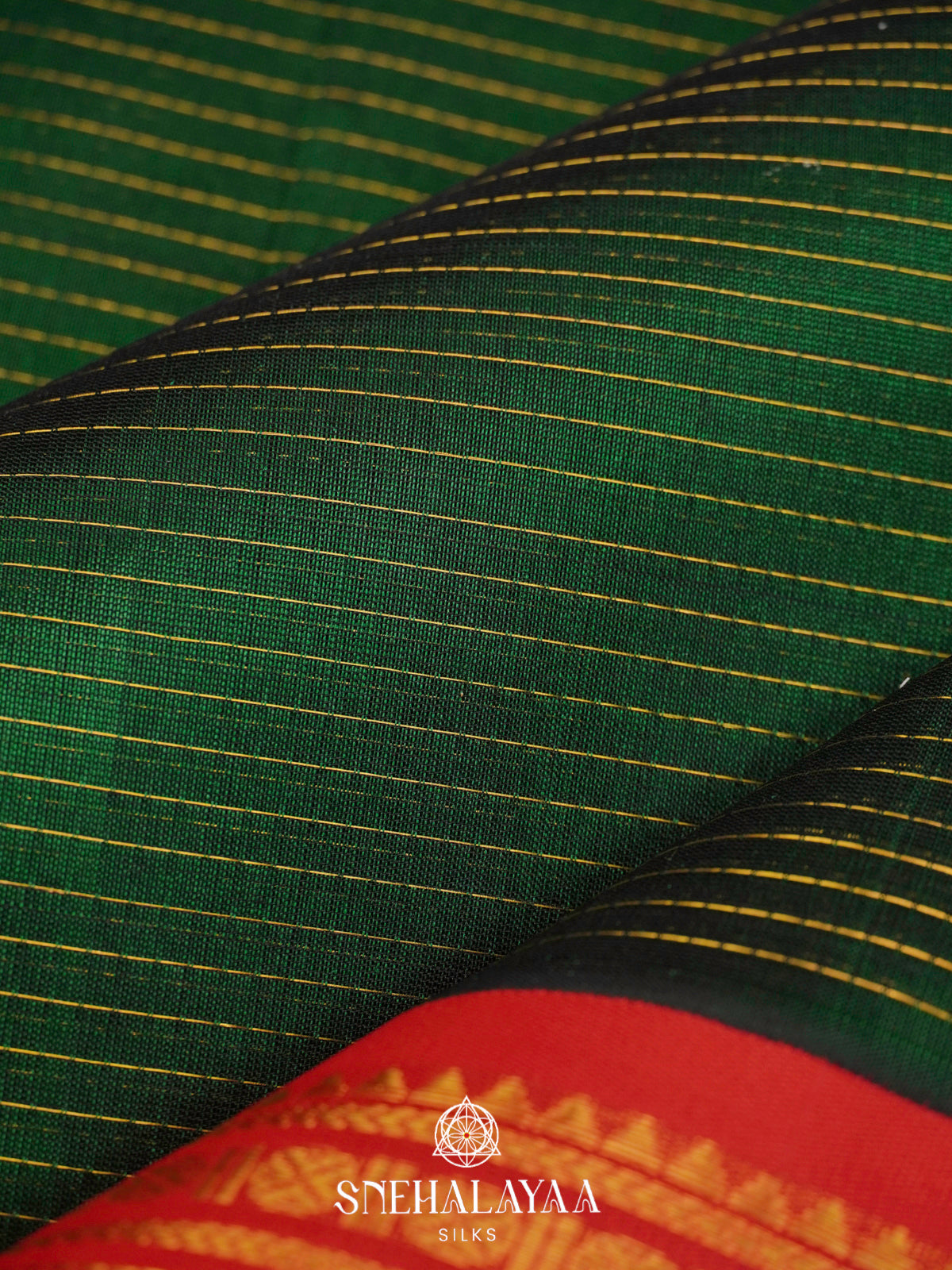 Bottle Green Kanchi Silk Cotton Saree