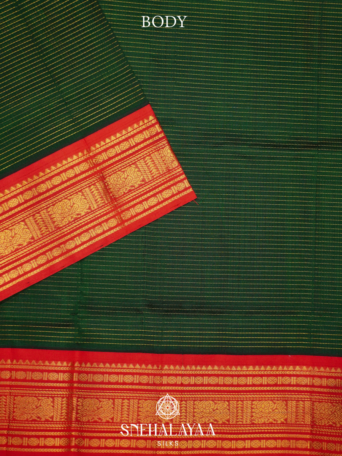 Bottle Green Kanchi Silk Cotton Saree