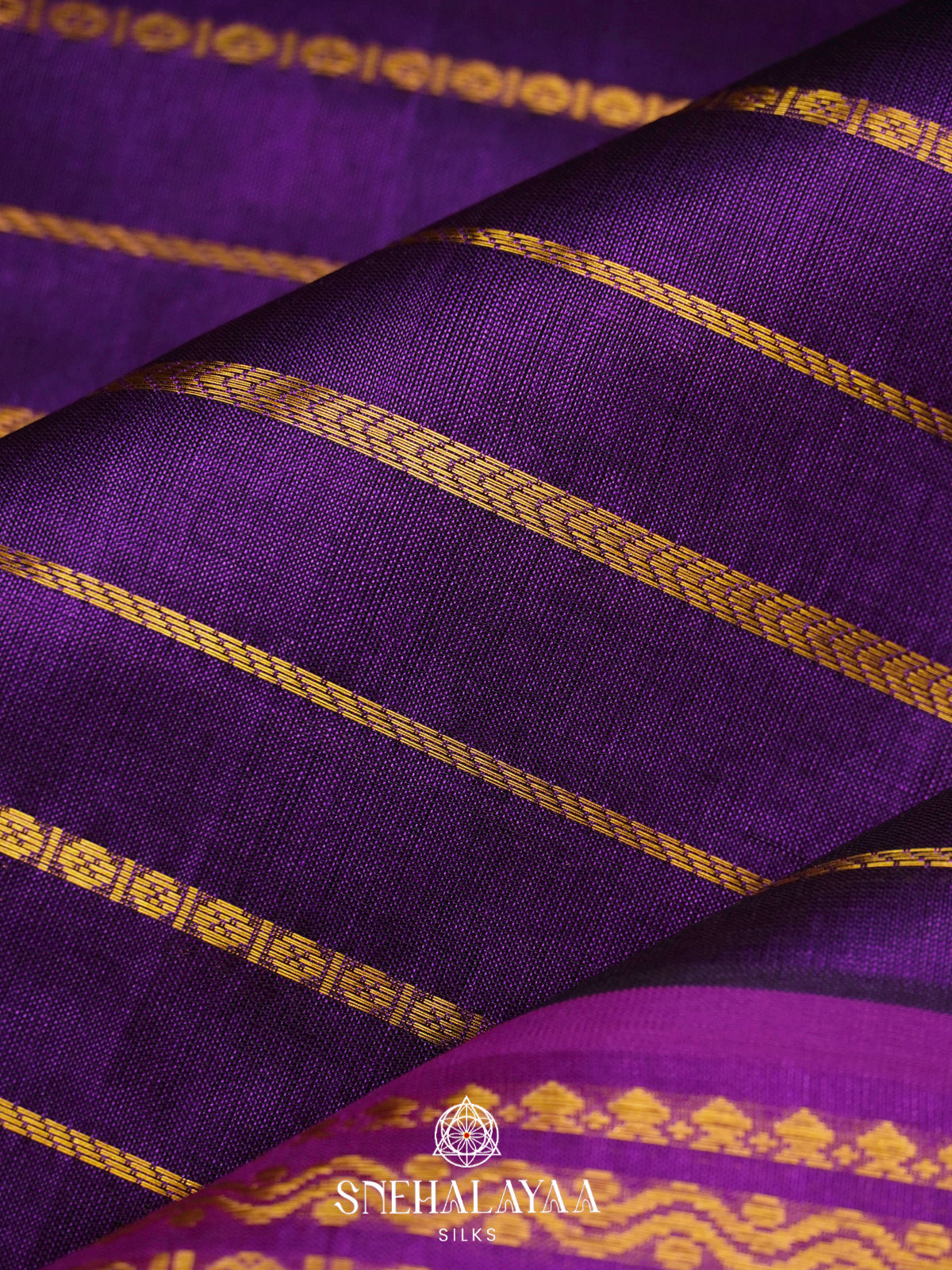 Violet Kanchi Silk Cotton Saree