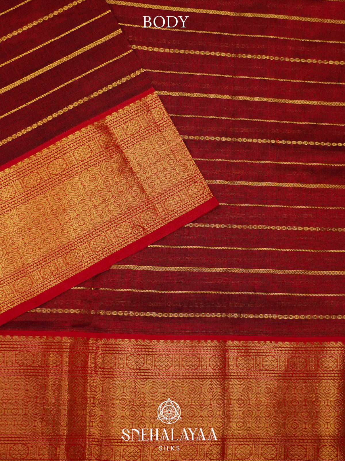 Brick Red Kanchi Silk Cotton Saree
