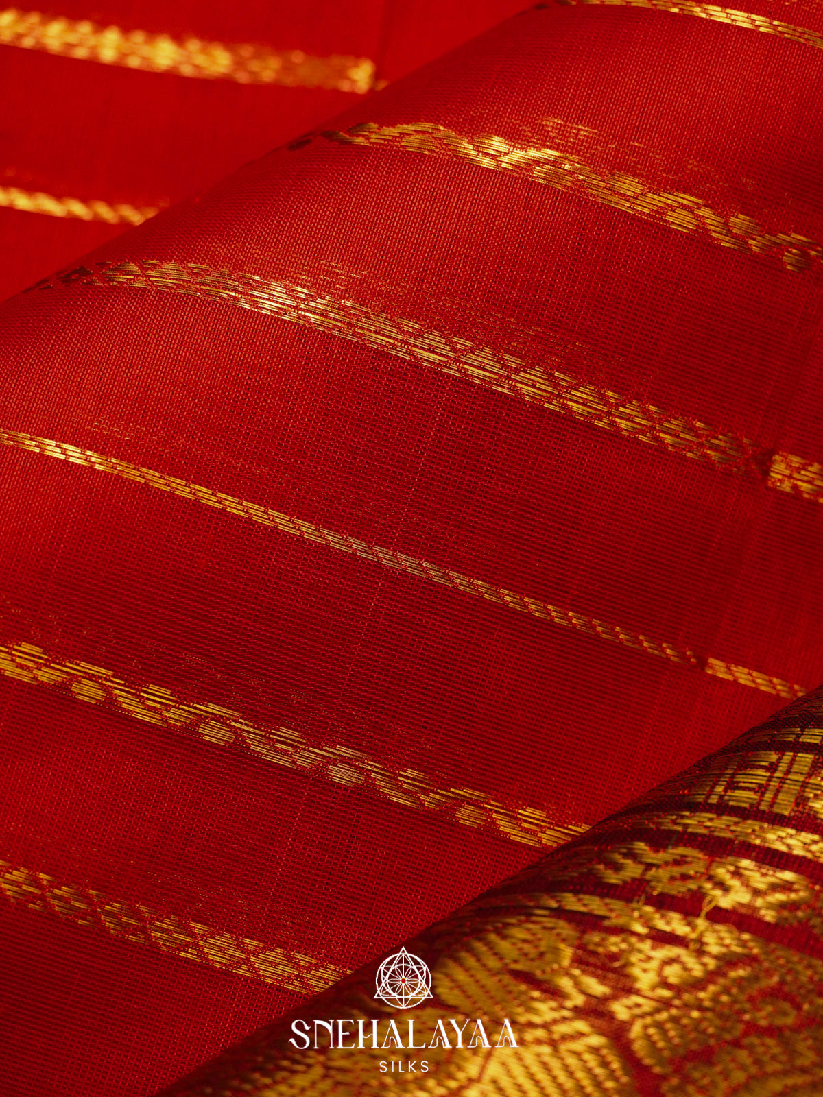 Chilly Red Kanchi Silk Cotton Saree